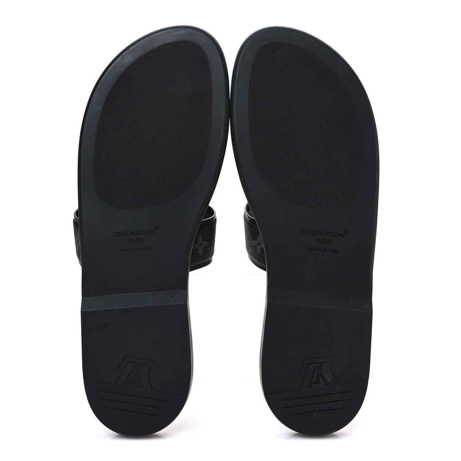 Monogram Eclipse Calfskin Mens LV Oasis Mules 12 Black