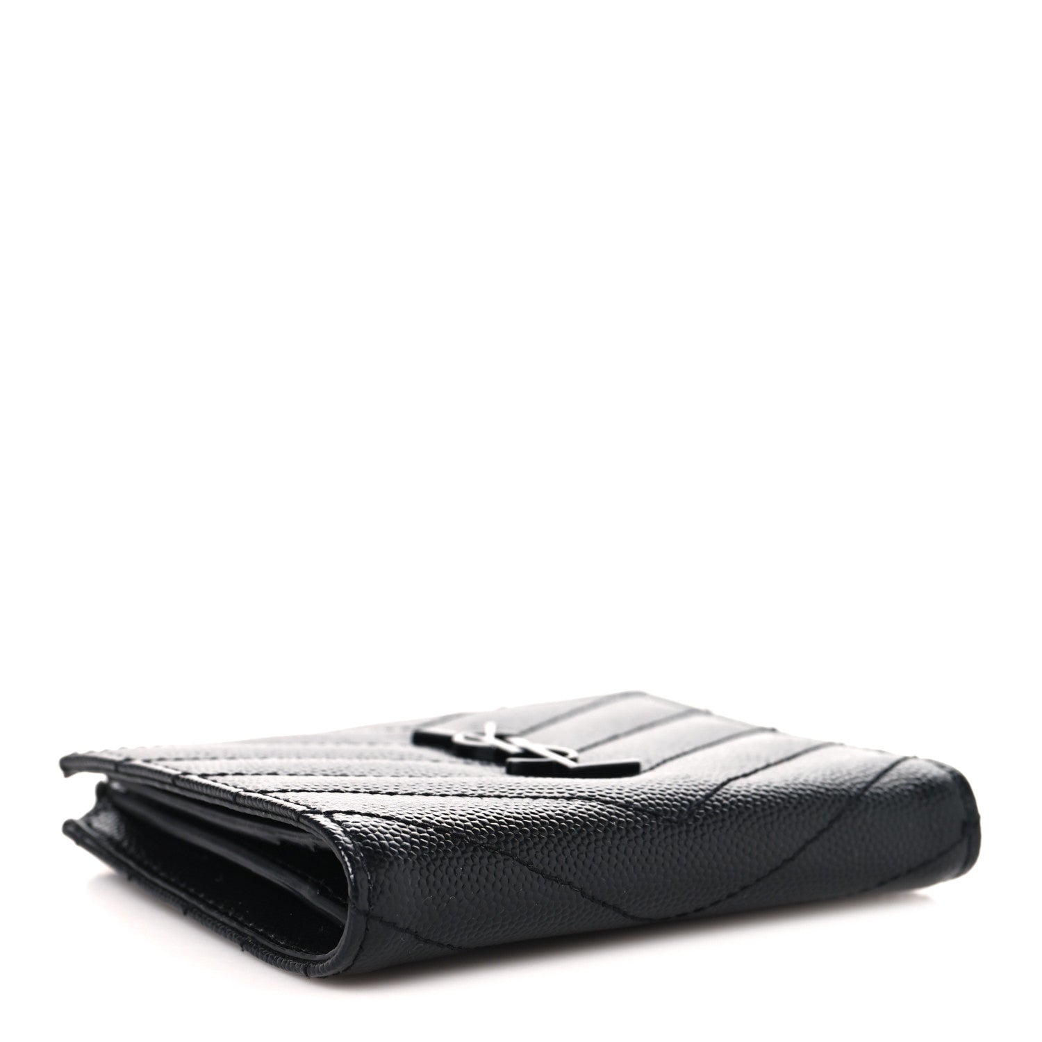 Grain De Poudre Matelasse Chevron Monogram Zipped Card Case Black