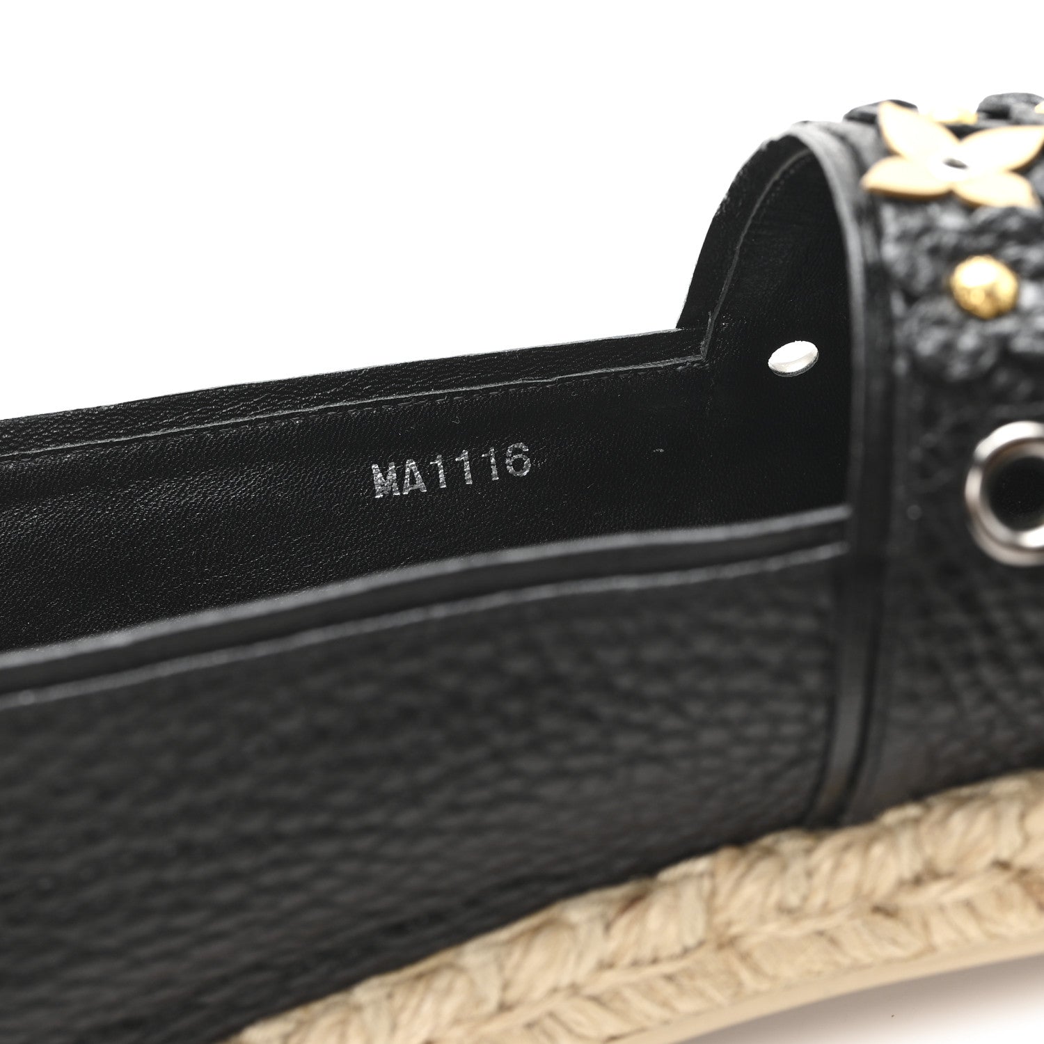 Calfskin Tropical Bloom Espadrille Flat 40 Black