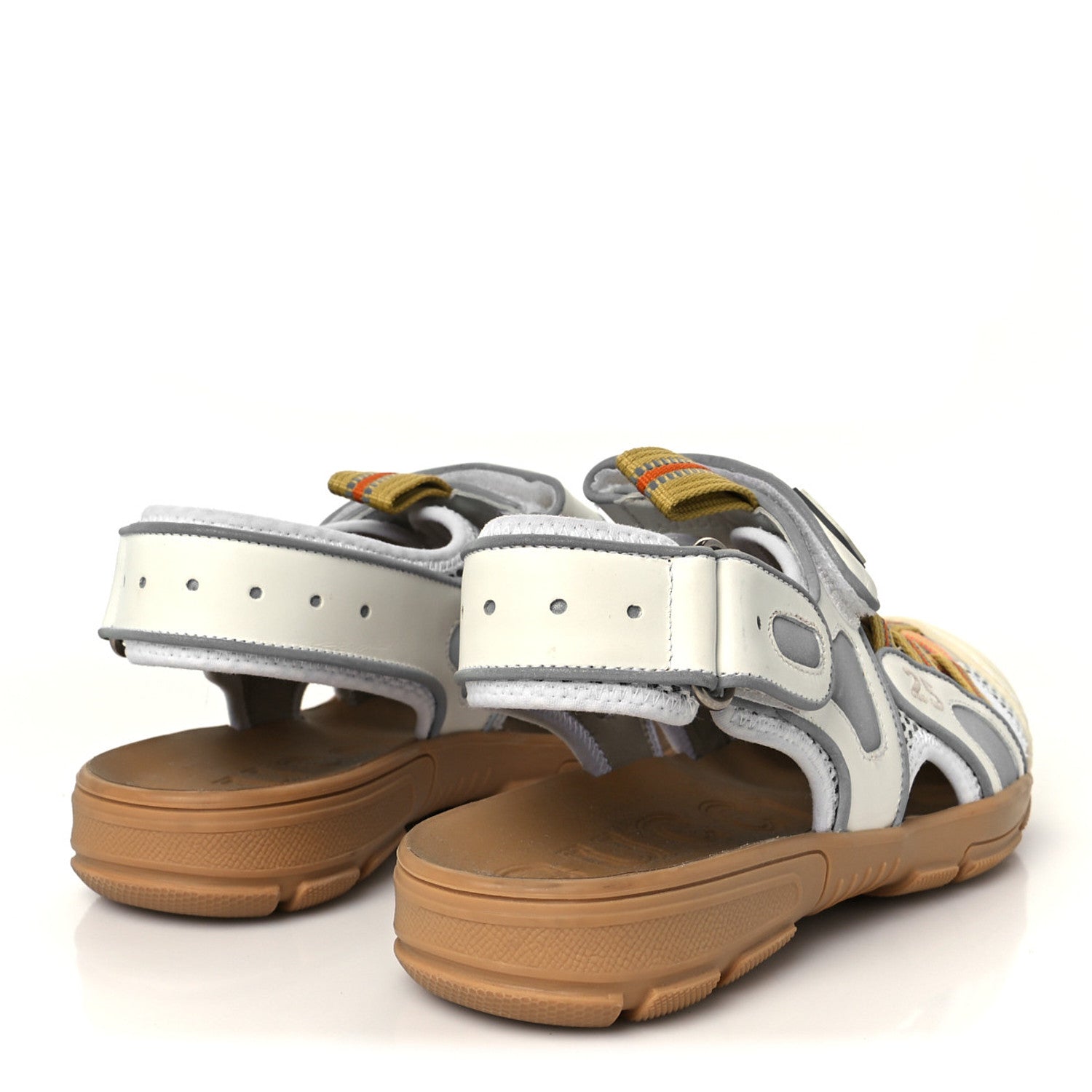Mesh Fabric Tinsel Sport Sandals 37 White Silver