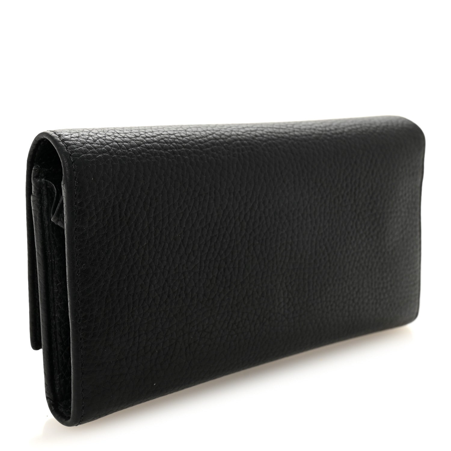 Pebbled Calfskin Large Soho Continental Wallet Black