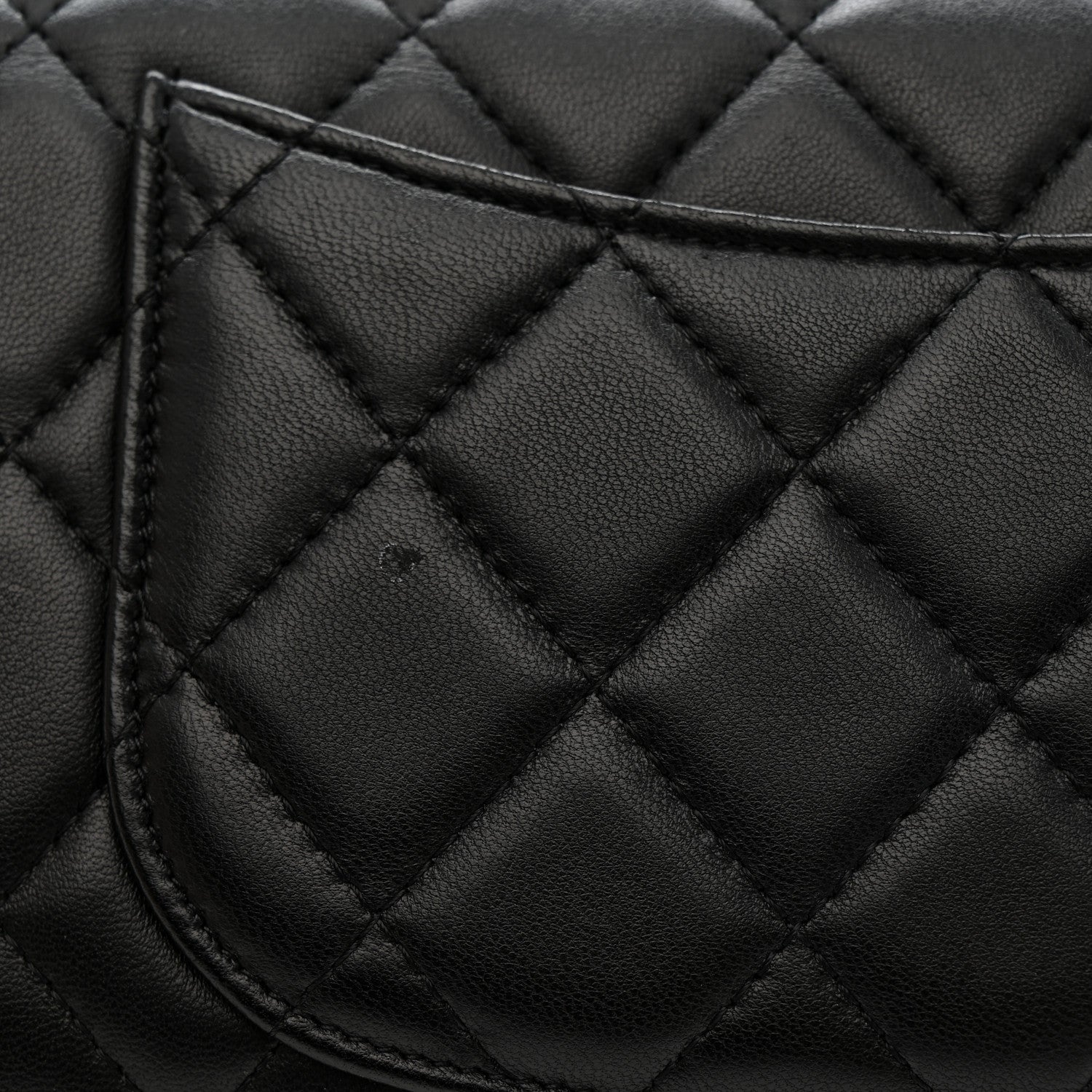 Lambskin Quilted Travel Wallet Black