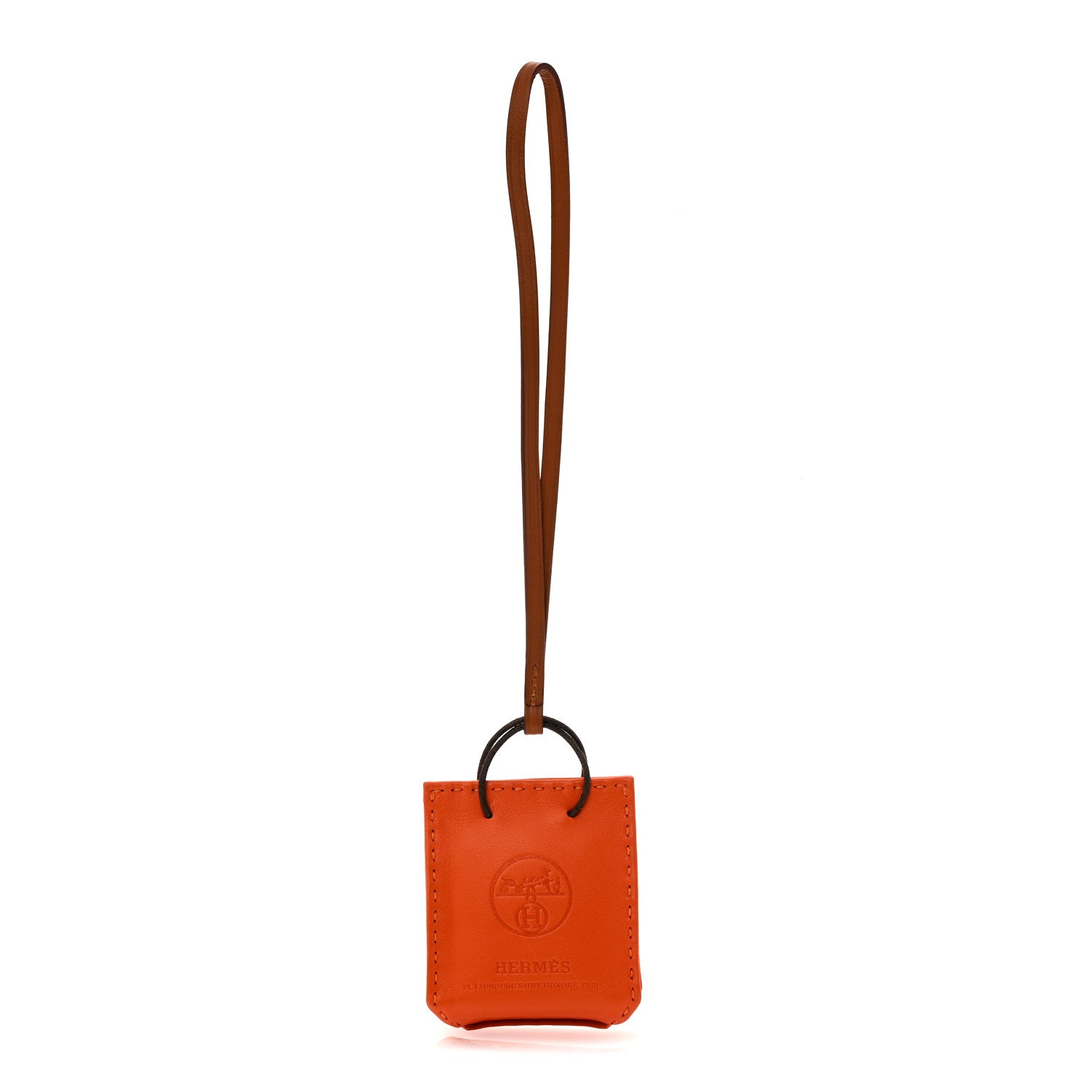 Milo Lambskin Swift Shopping Bag Charm Feu Gold