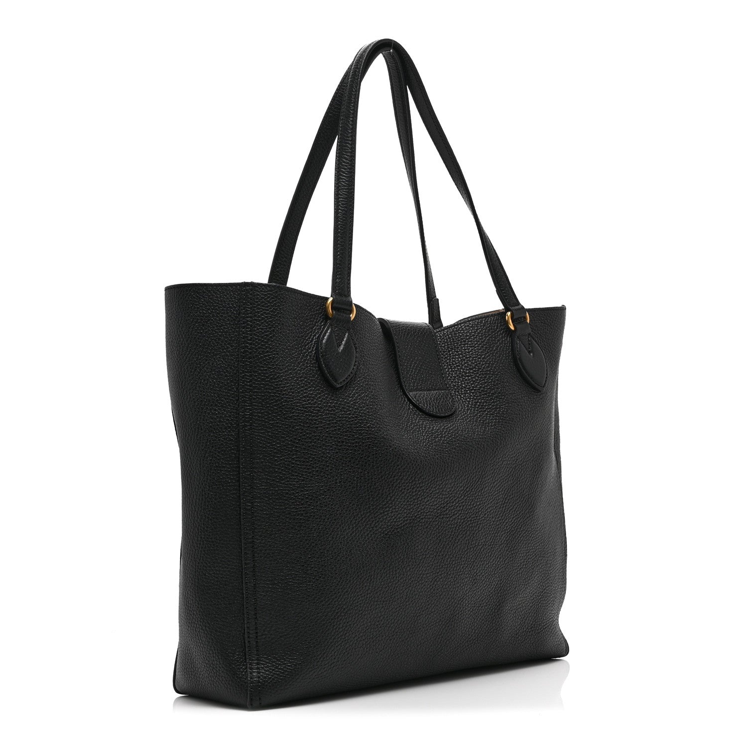Grained Calfskin Small Dahlia Tote Black