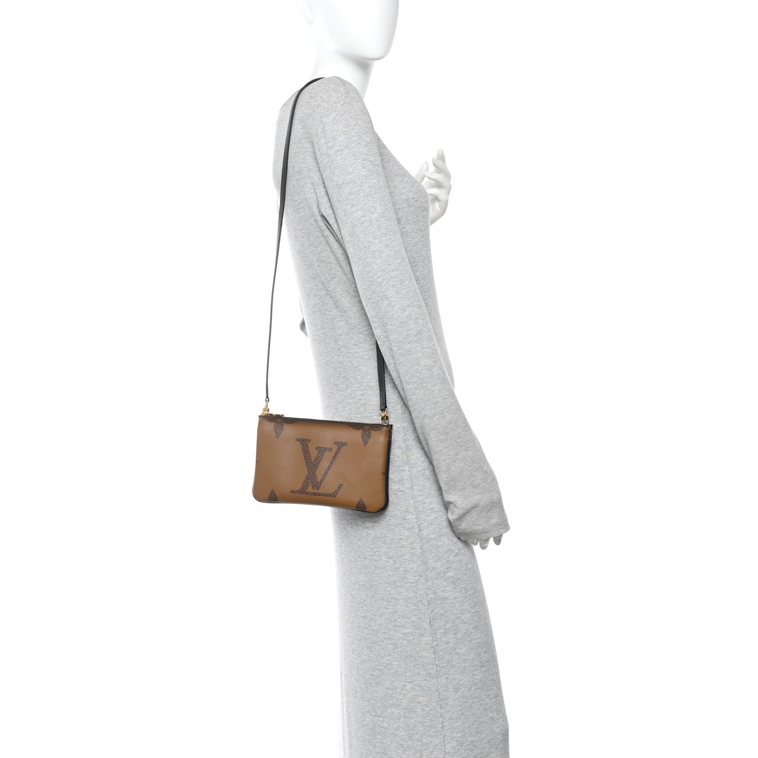 Reverse Monogram Giant Double Zip Pochette