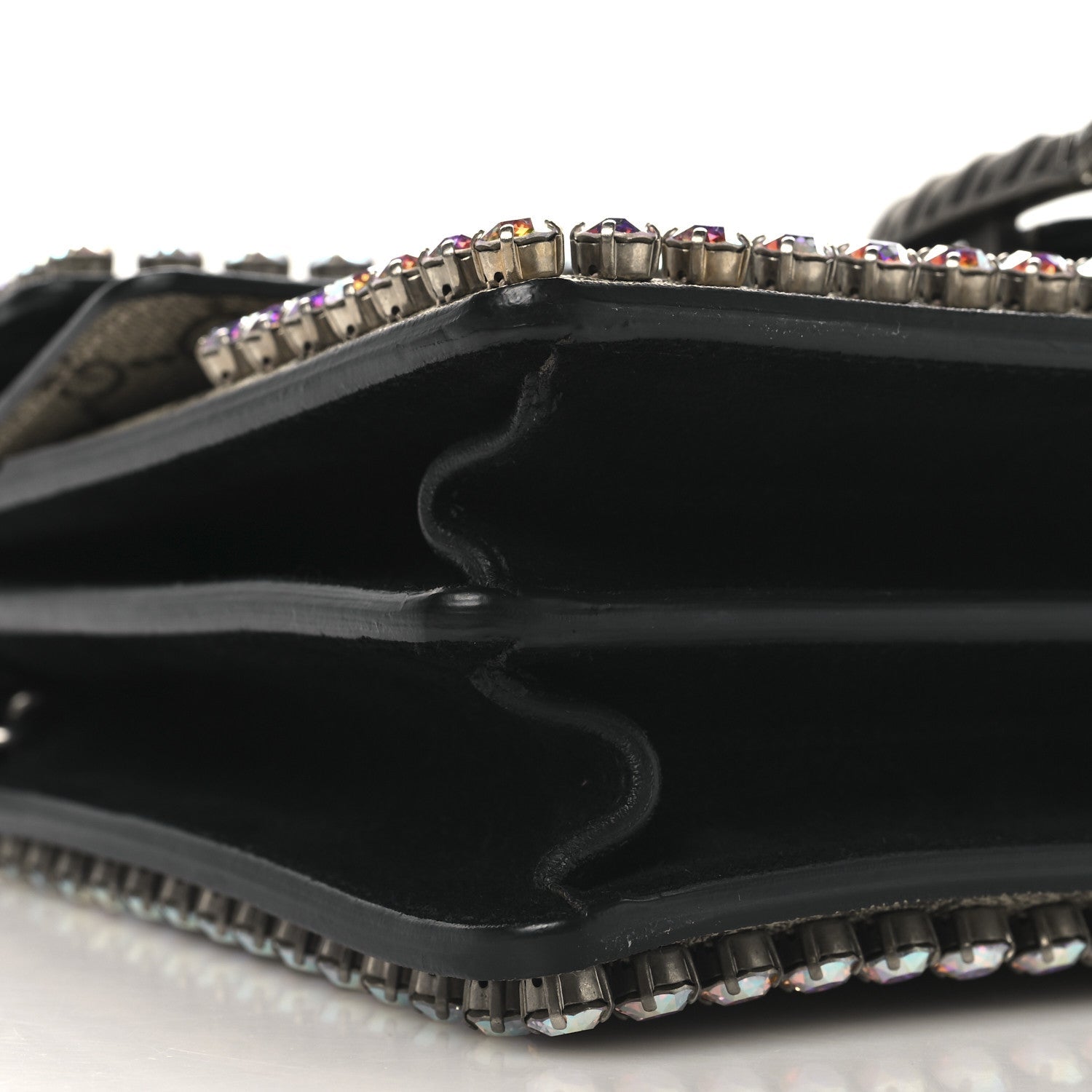 GG Supreme Monogram Crystal Small Dionysus Shoulder Bag Black