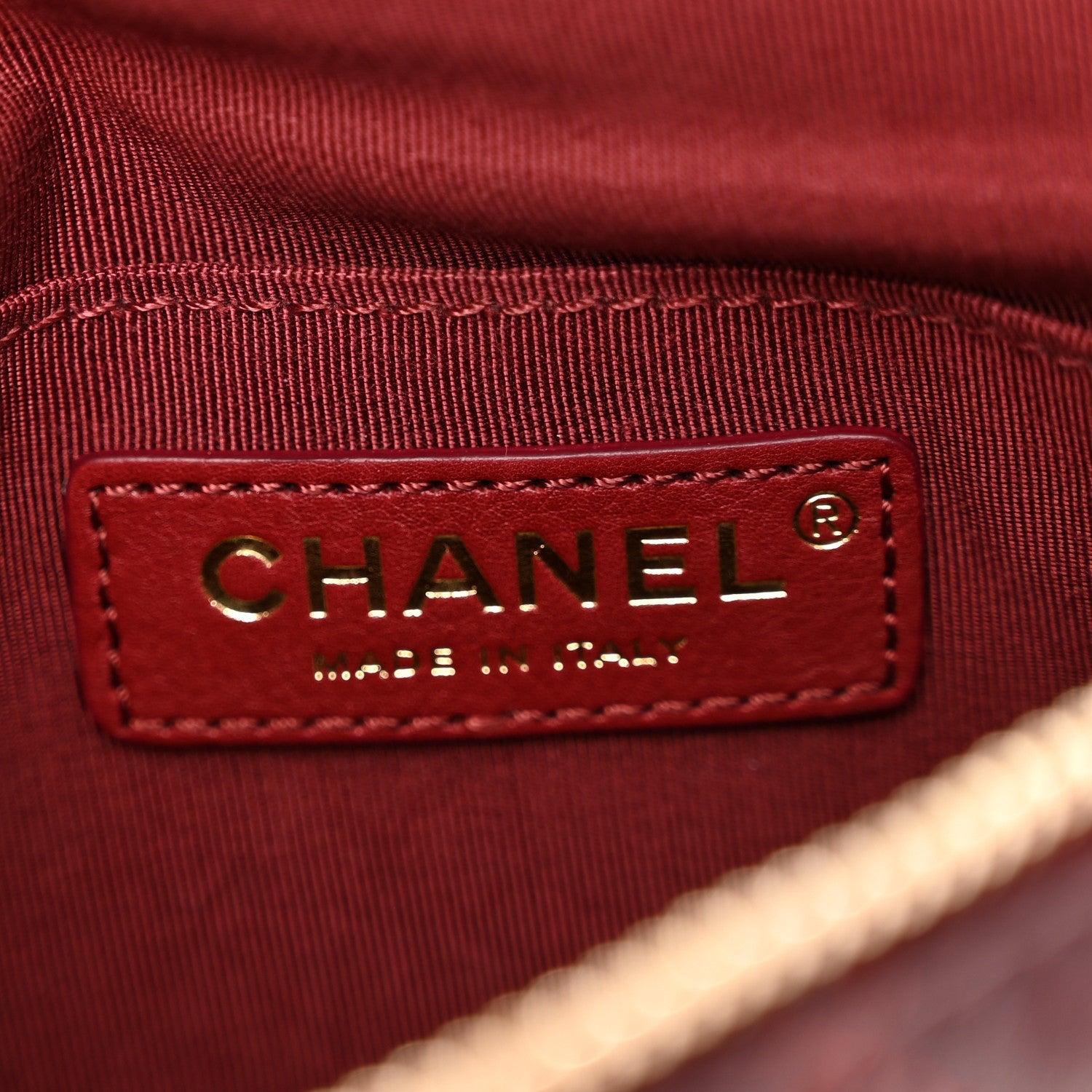 Calfskin Quilted Banane Waist Bag Fanny Pack Burgundy