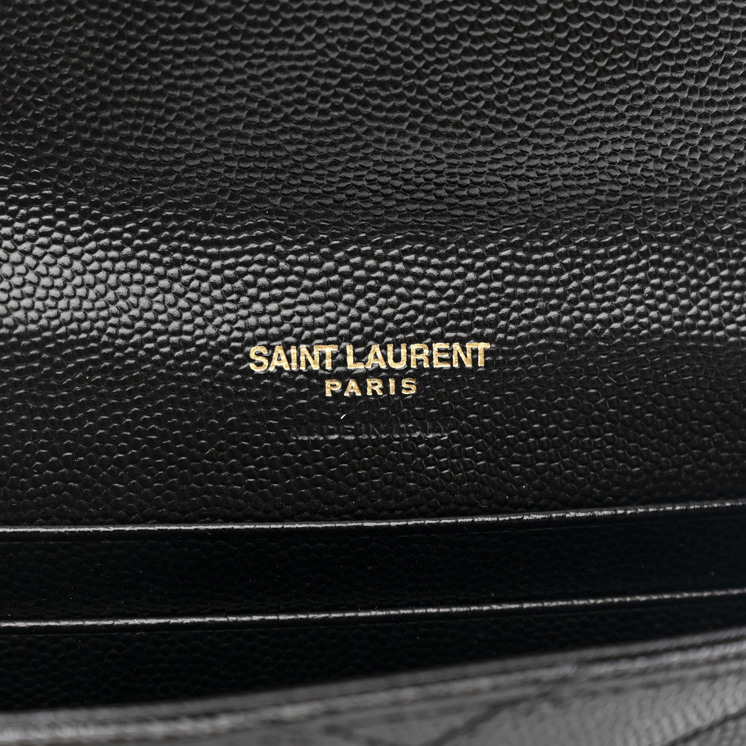 Grain De Poudre Matelasse Chevron Small Monogram Envelope Wallet Black