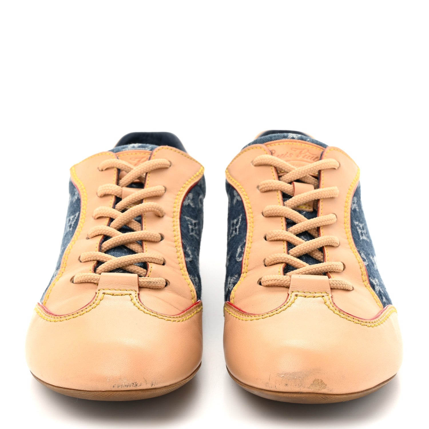 Denim Monogram Sneakers 35 Blue