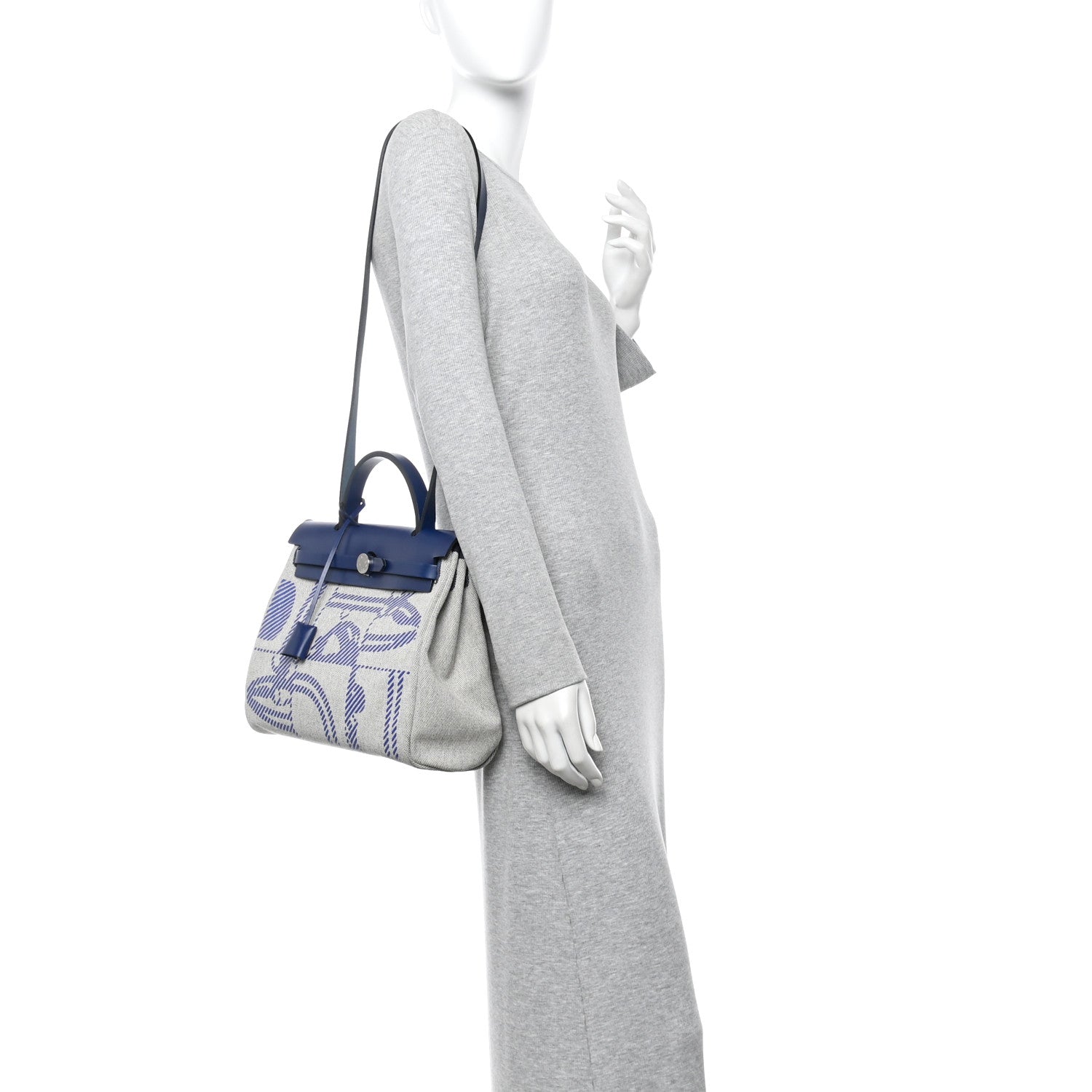 Vache Hunter Toile H Brides de Gala Herbag Zip Retourne 31 PM Bleu De France Ecru Bleu Saphir