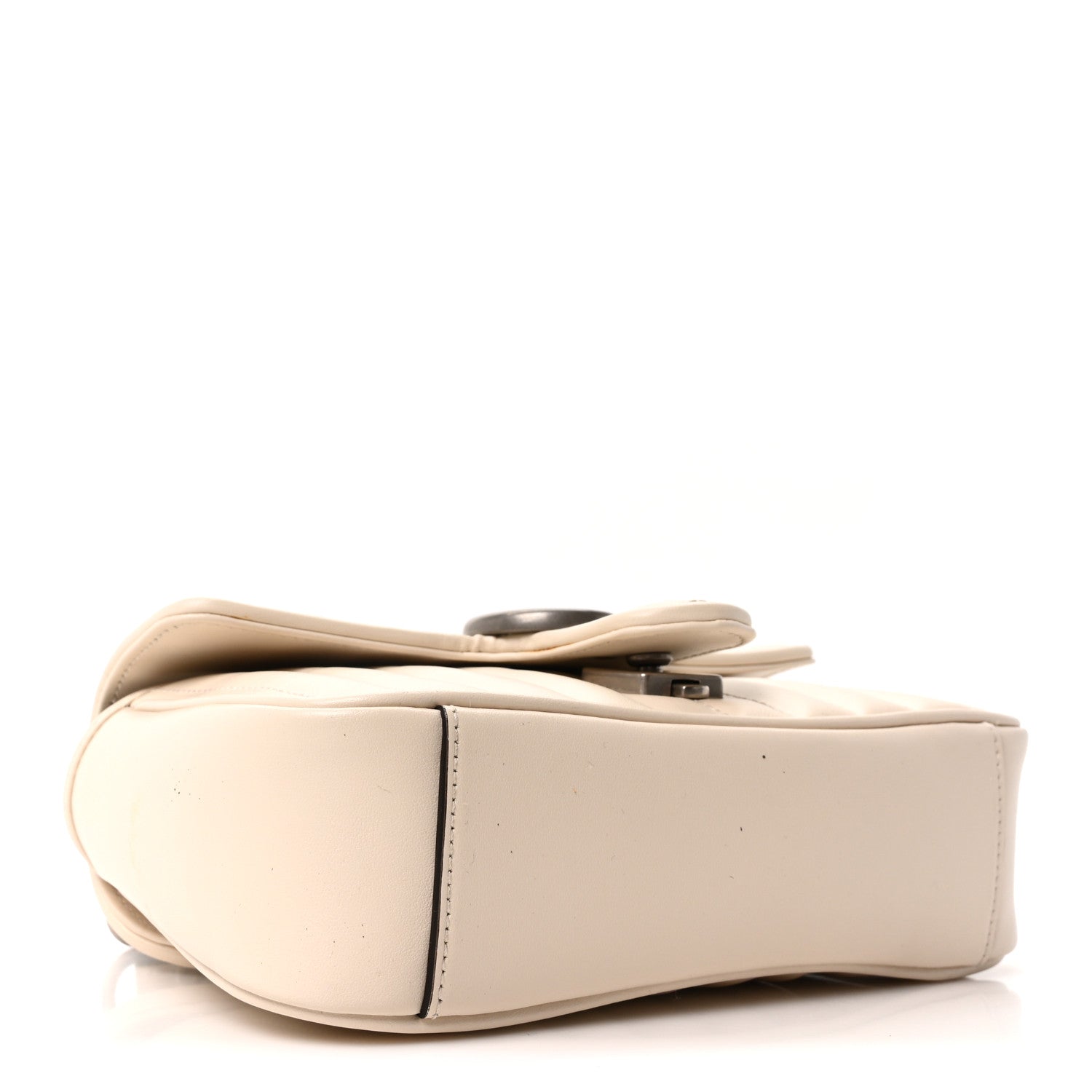 Calfskin Matelasse Aria Small GG Marmont Shoulder Bag Mystic White