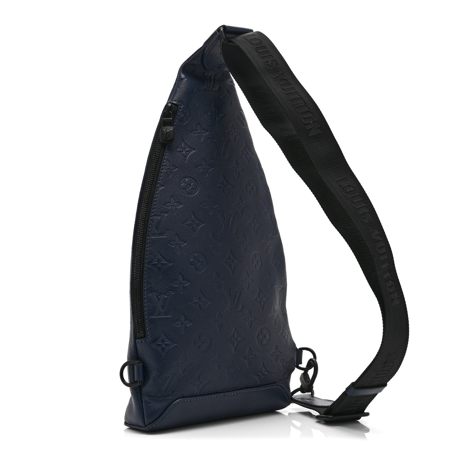 Calfskin Shadow Monogram Duo Slingbag Navy