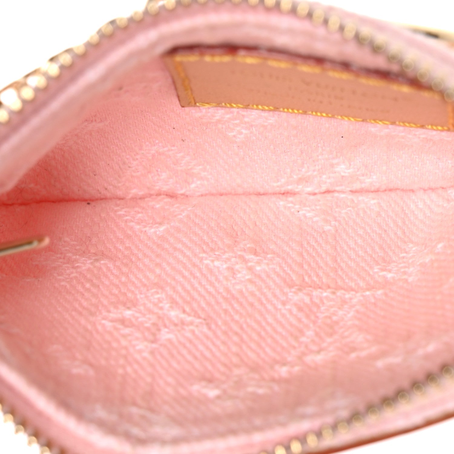 Monogram Denim Key Pouch Washed Pink