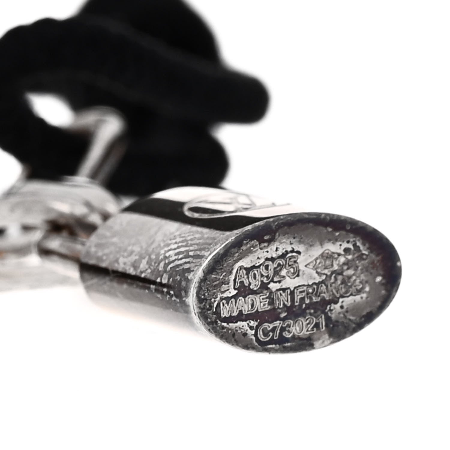X Virgil Abloh Sterling Silver Lockit Bracelet Black