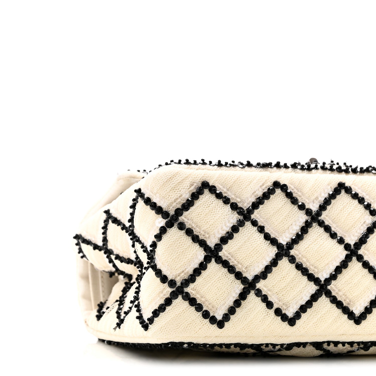 Sequin Mesh Quilted 224 Reissue Flap White Black