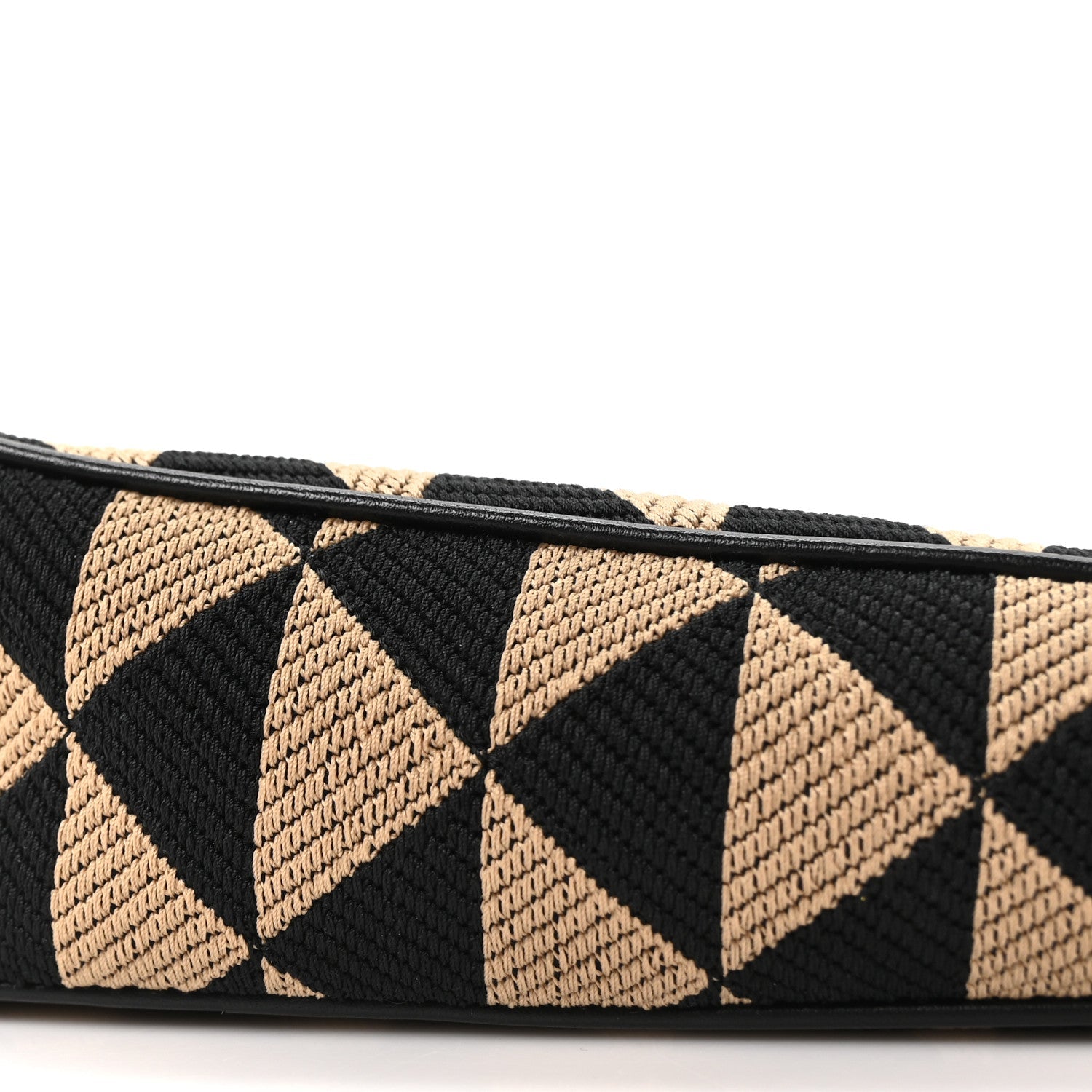 Jacquard Calfskin Triangolo Symbole Embroidered Mini Triangle Double Bag Black Corda