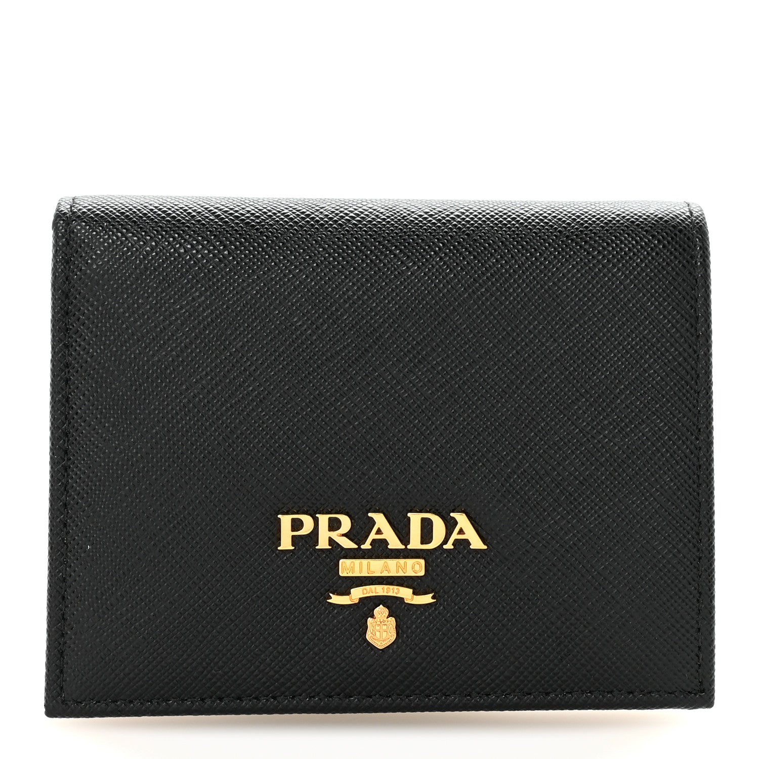 Saffiano Metal Bi-Fold Wallet  Black