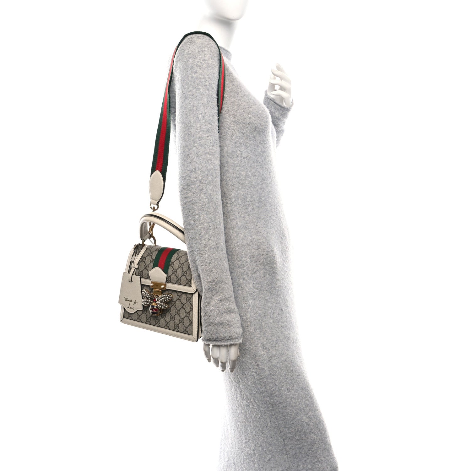 GG Supreme Monogram Small Queen Margaret Top Handle Bag White
