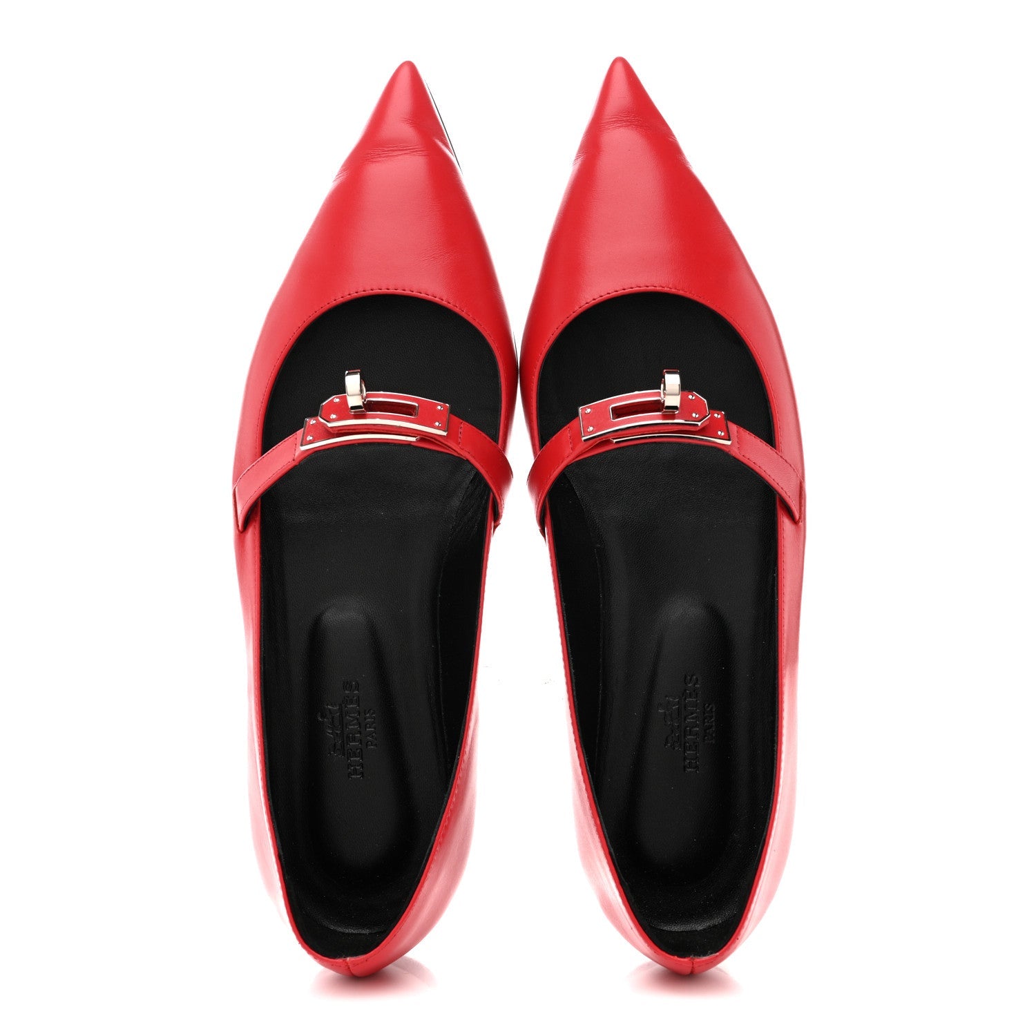 Calfskin Kelly Ballet Flats 36.5 Rouge Vif