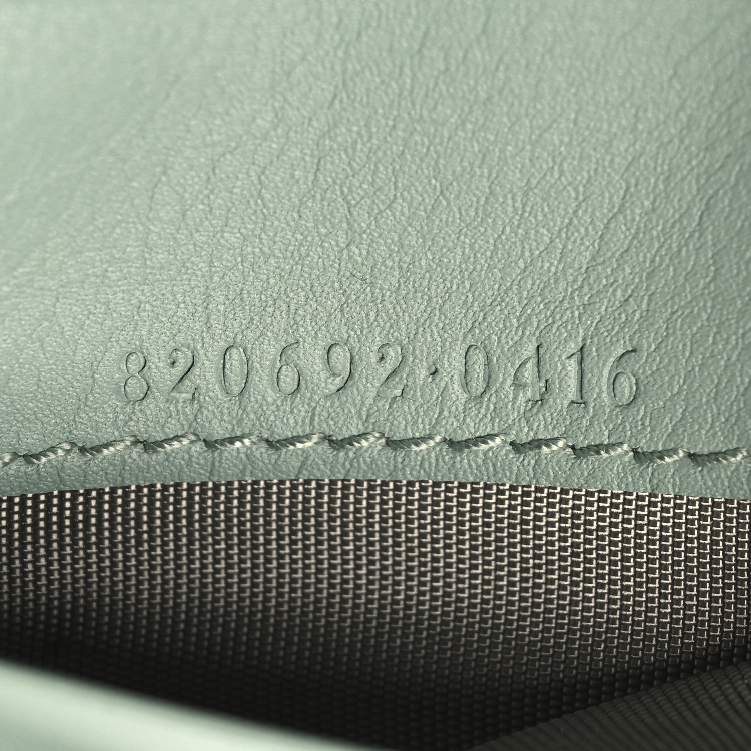 GG Supreme Monogram Textured Calfskin Emblem Mini Wallet Sage Green