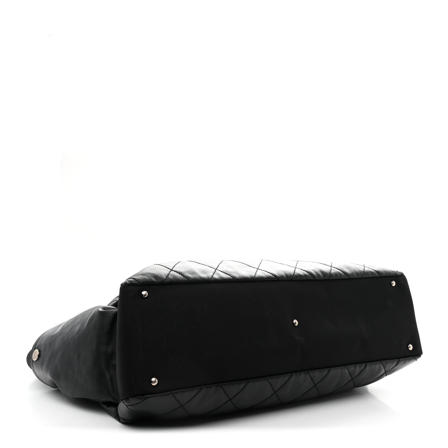 Coated Canvas Stitched XL Paris Biarritz Tote Black