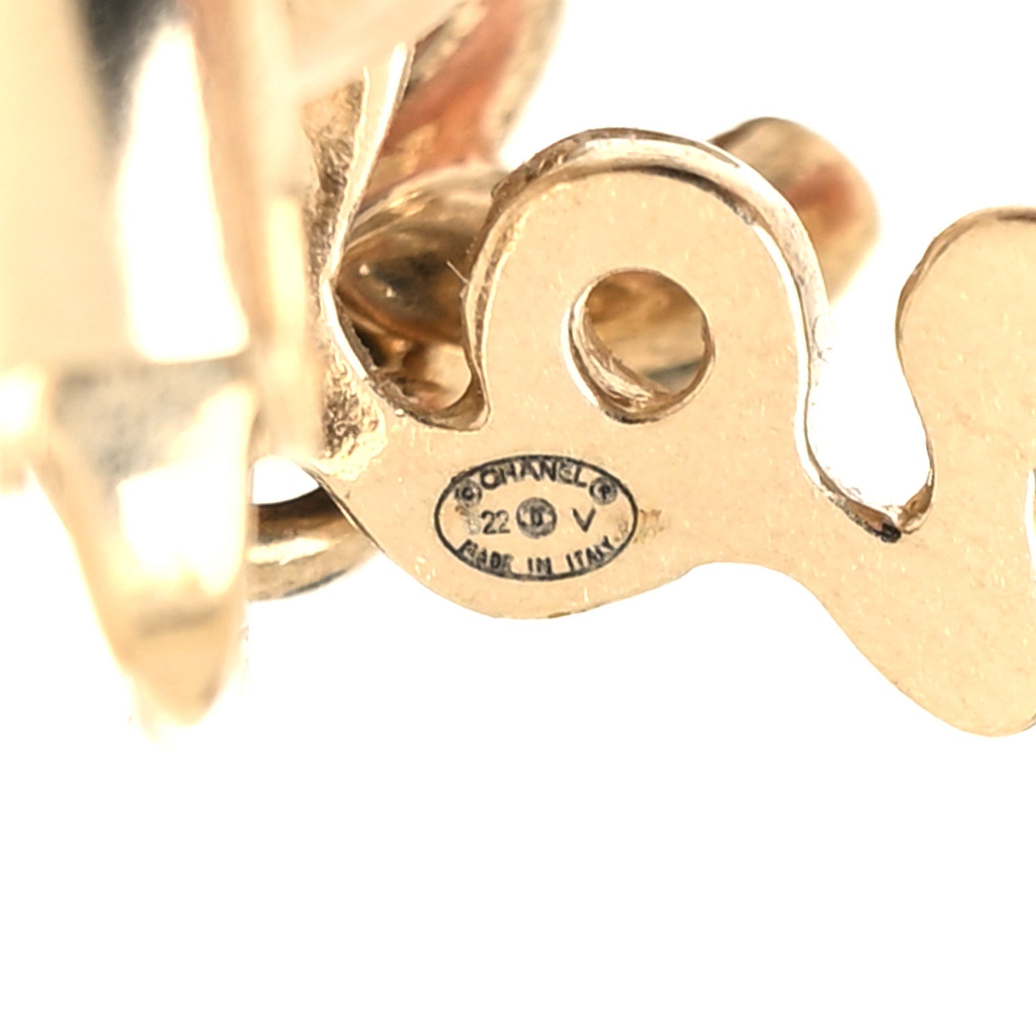 Metal Logo CC Turnlock Clip On Earrings Gold