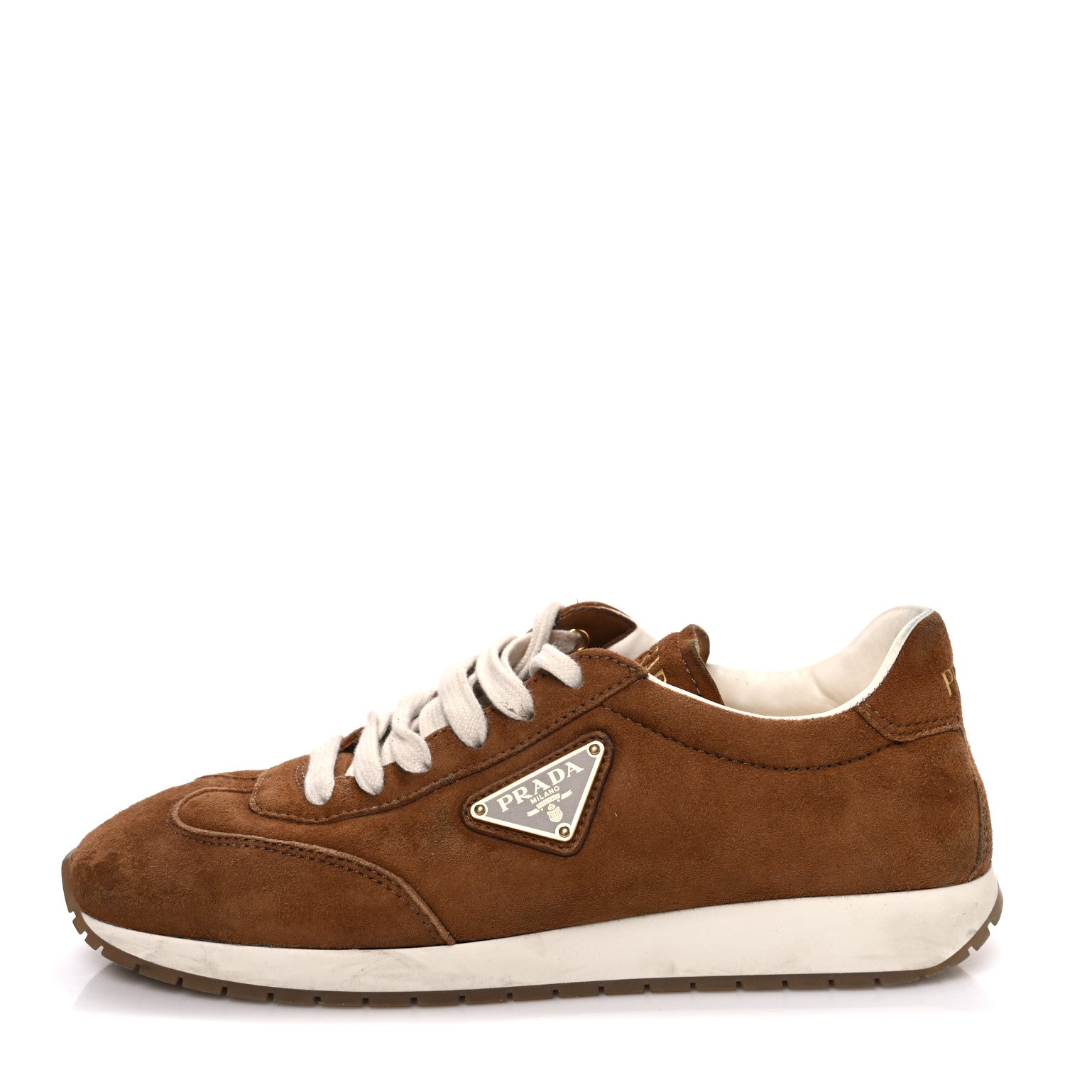 Suede Logo Womens Low Top Sneakers 36.5 Cocoa Brown
