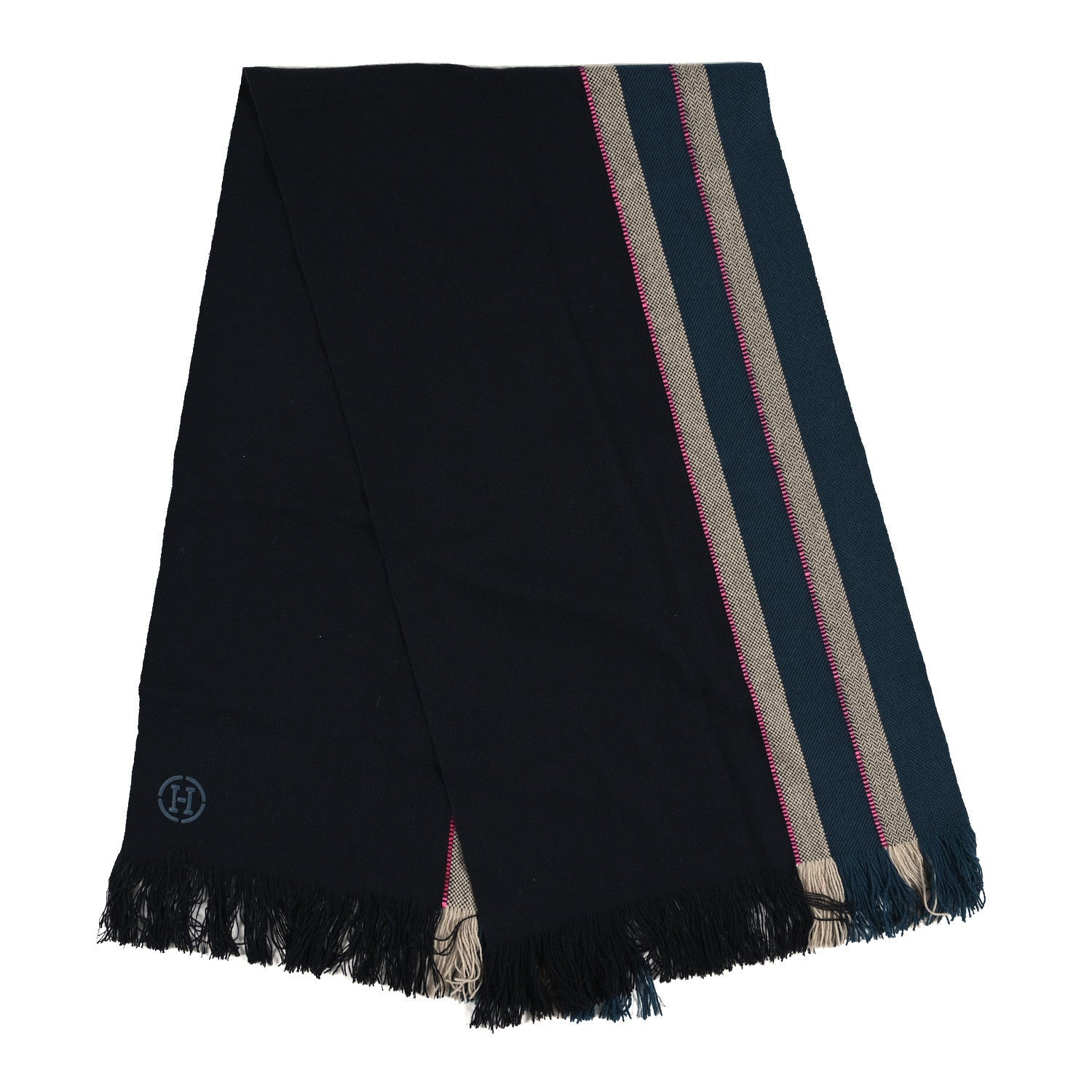 Cashmere Muffler Marine Naturel Rose
