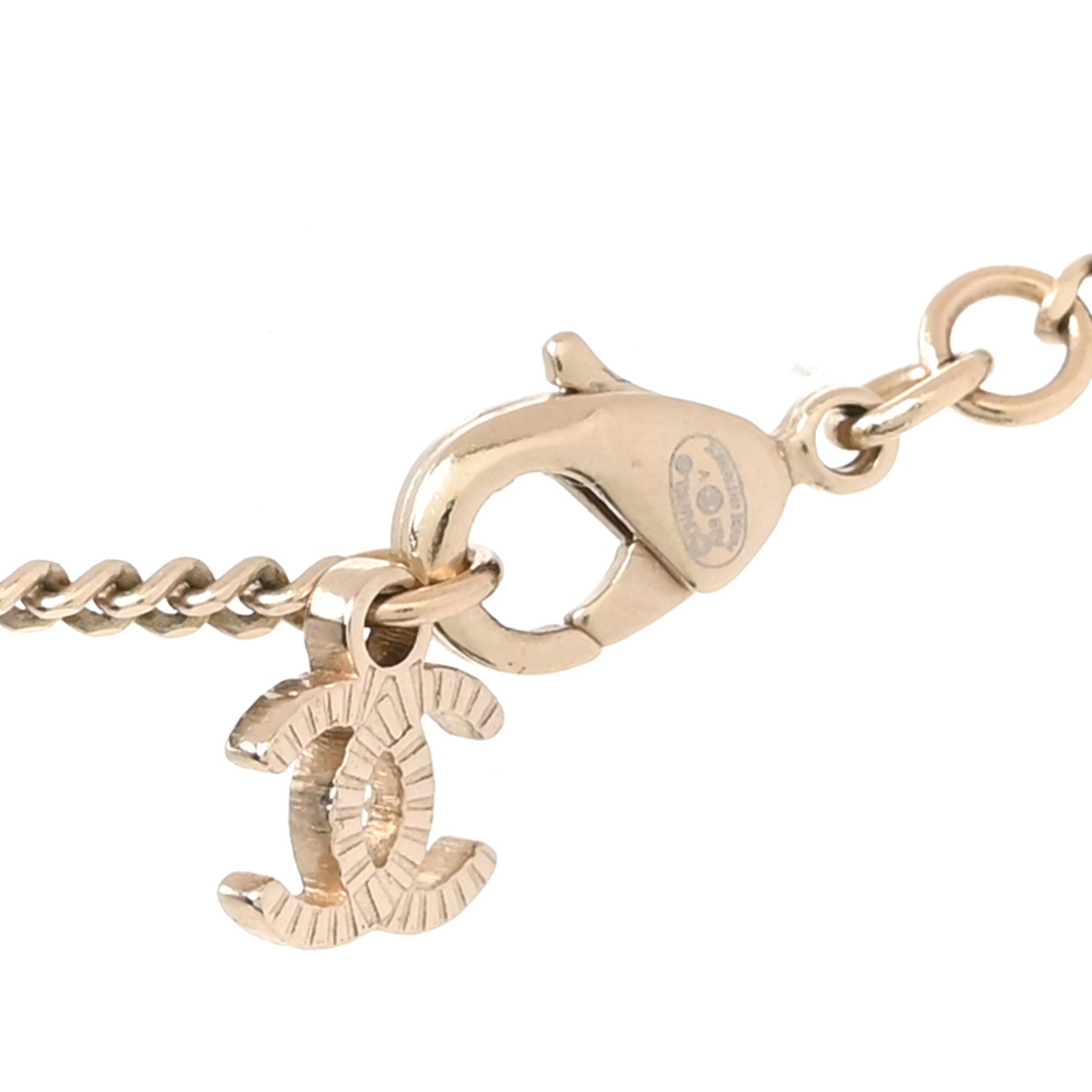 Crystal CC Pendant Necklace Gold