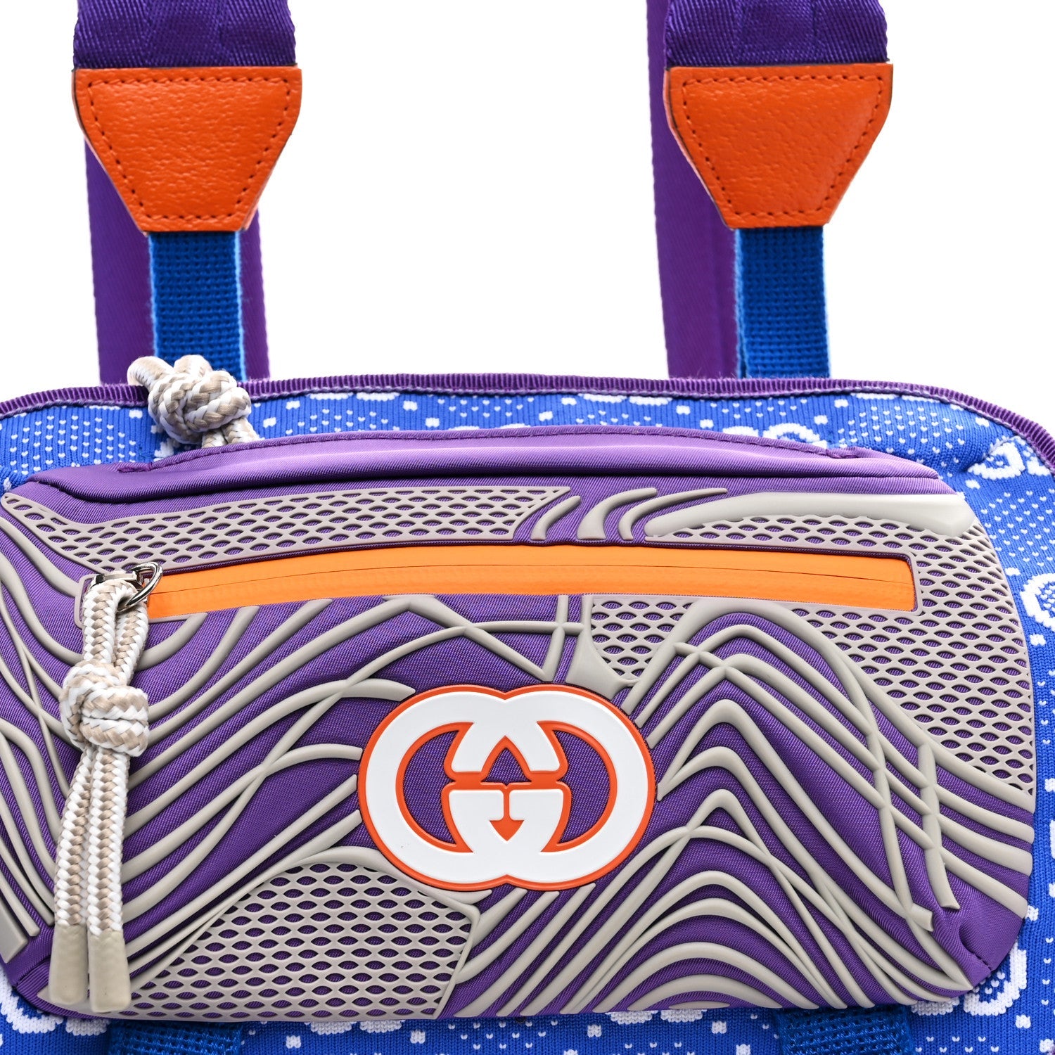 Jersey GG Monogram All Over Sporty Flap Backpack Blue Multicolor