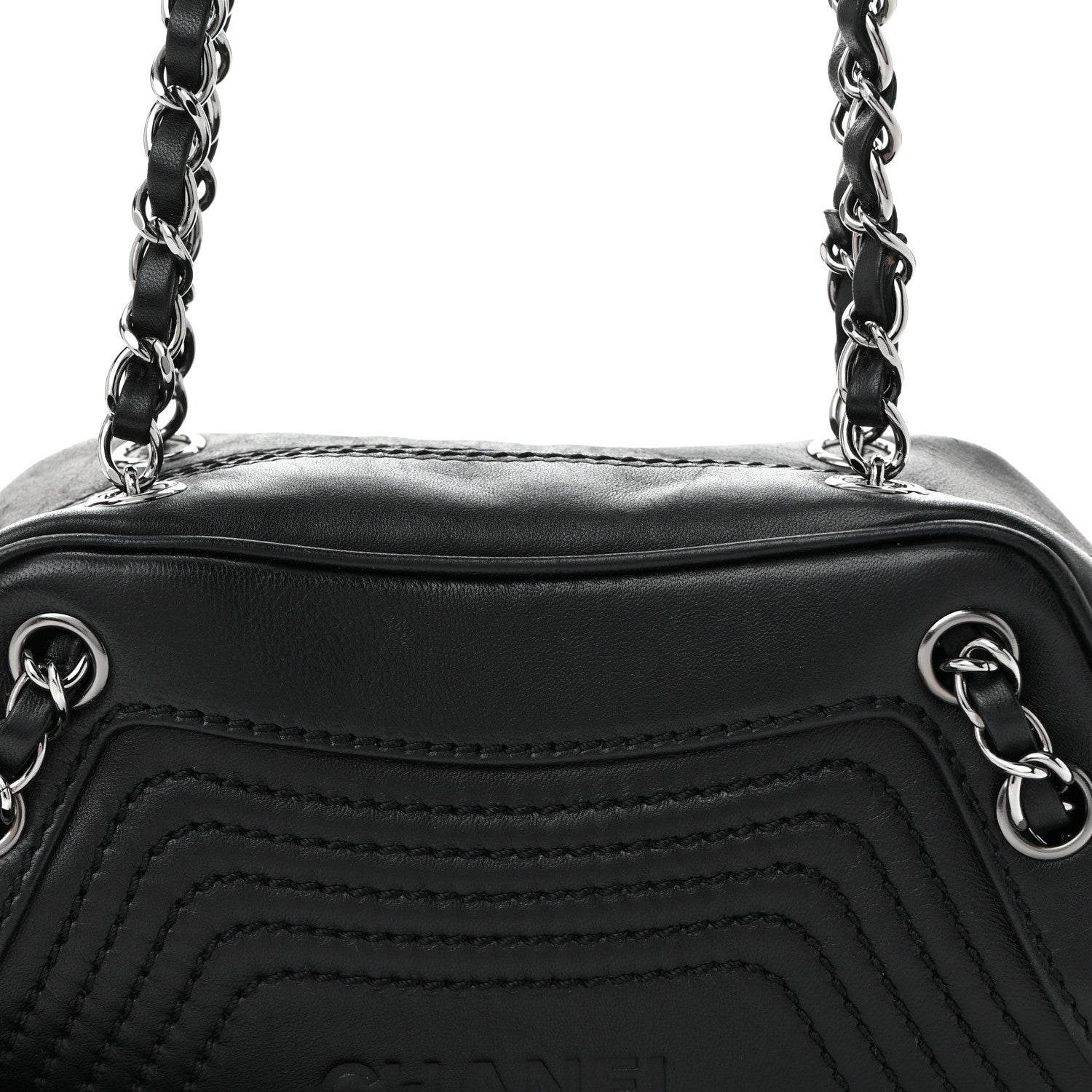 Lambskin Lax Small Tassel Shoulder Bag Black