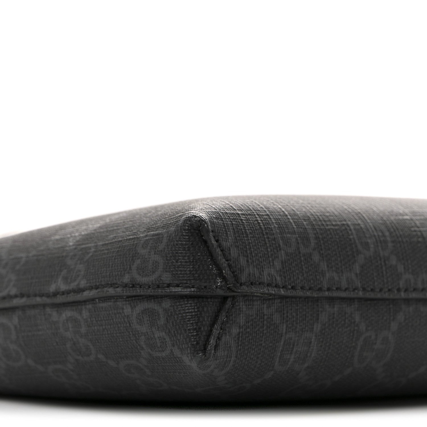 GG Supreme Monogram Azalea Calfskin Retro Interlocking G Wristlet Messenger Bag Black