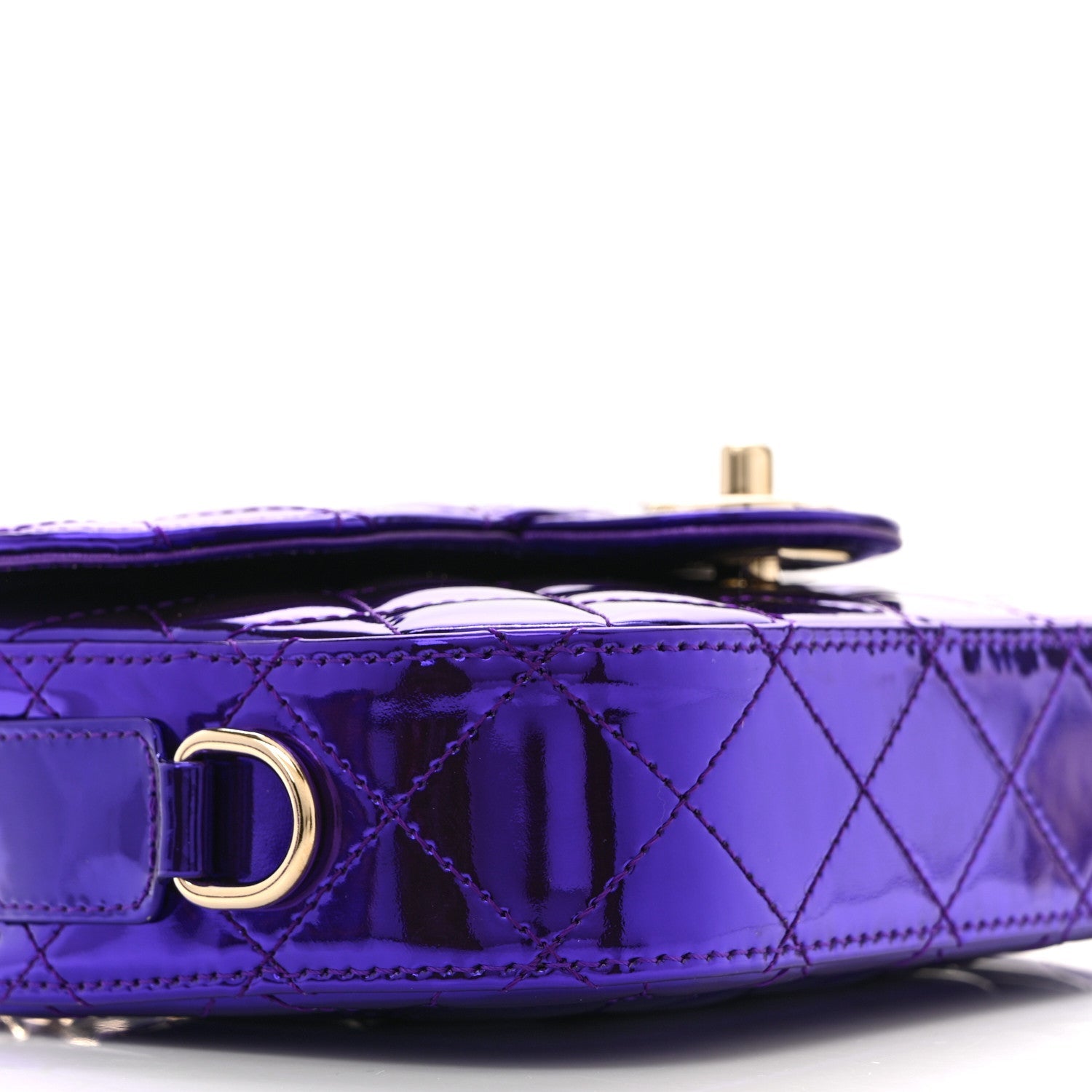 Mirror Calfskin Metallic Calfskin Quilted Hollywood Boulevard Mini Flap With Star Coin Purse Purple