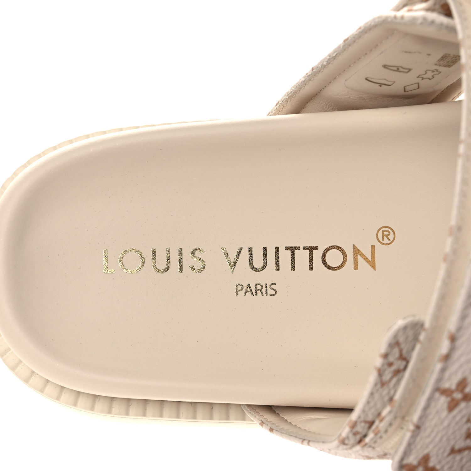 Monogram LV Sunset Comfort Flat Sandals 40 Dune Beige