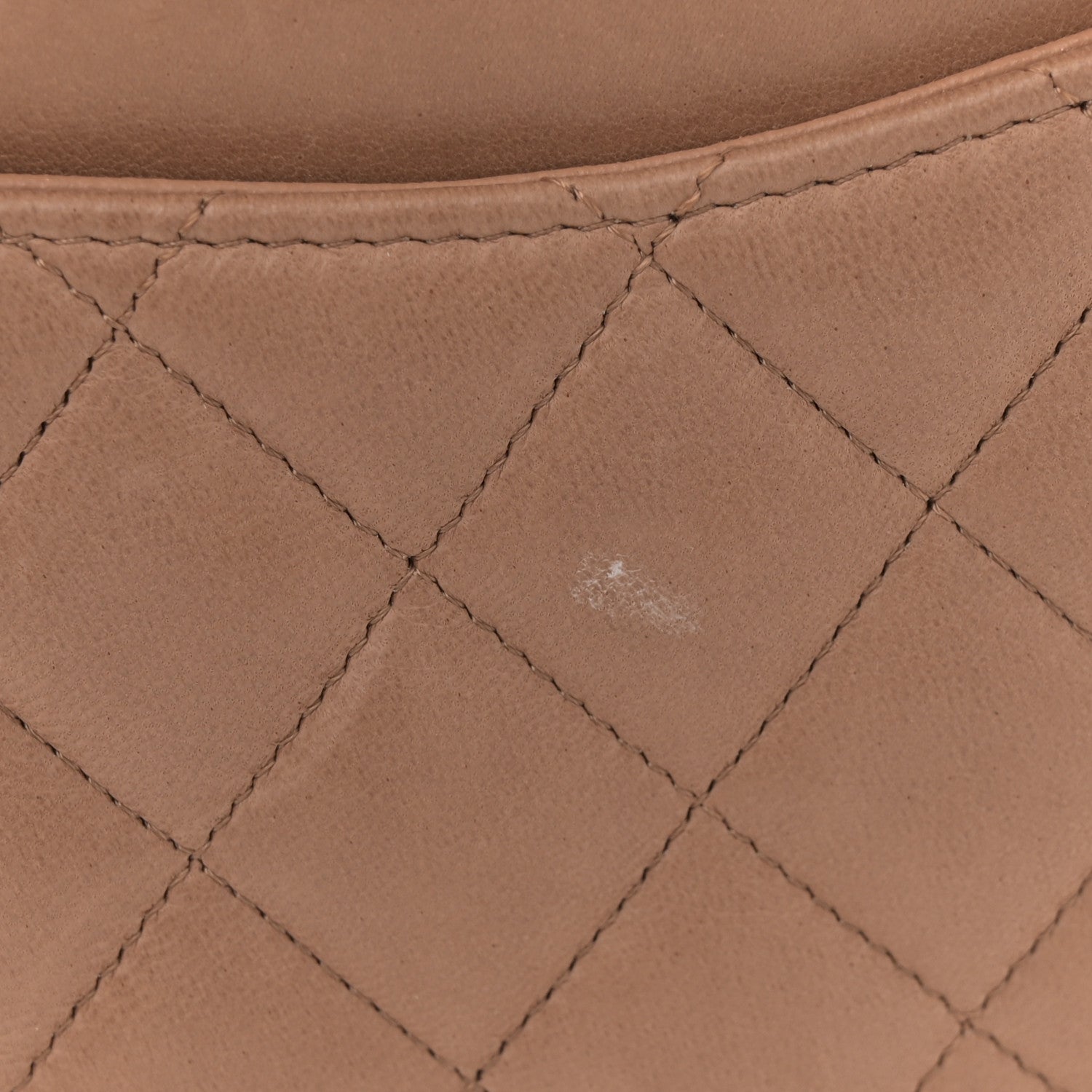 Lambskin Quilted Medium Double Flap Brown