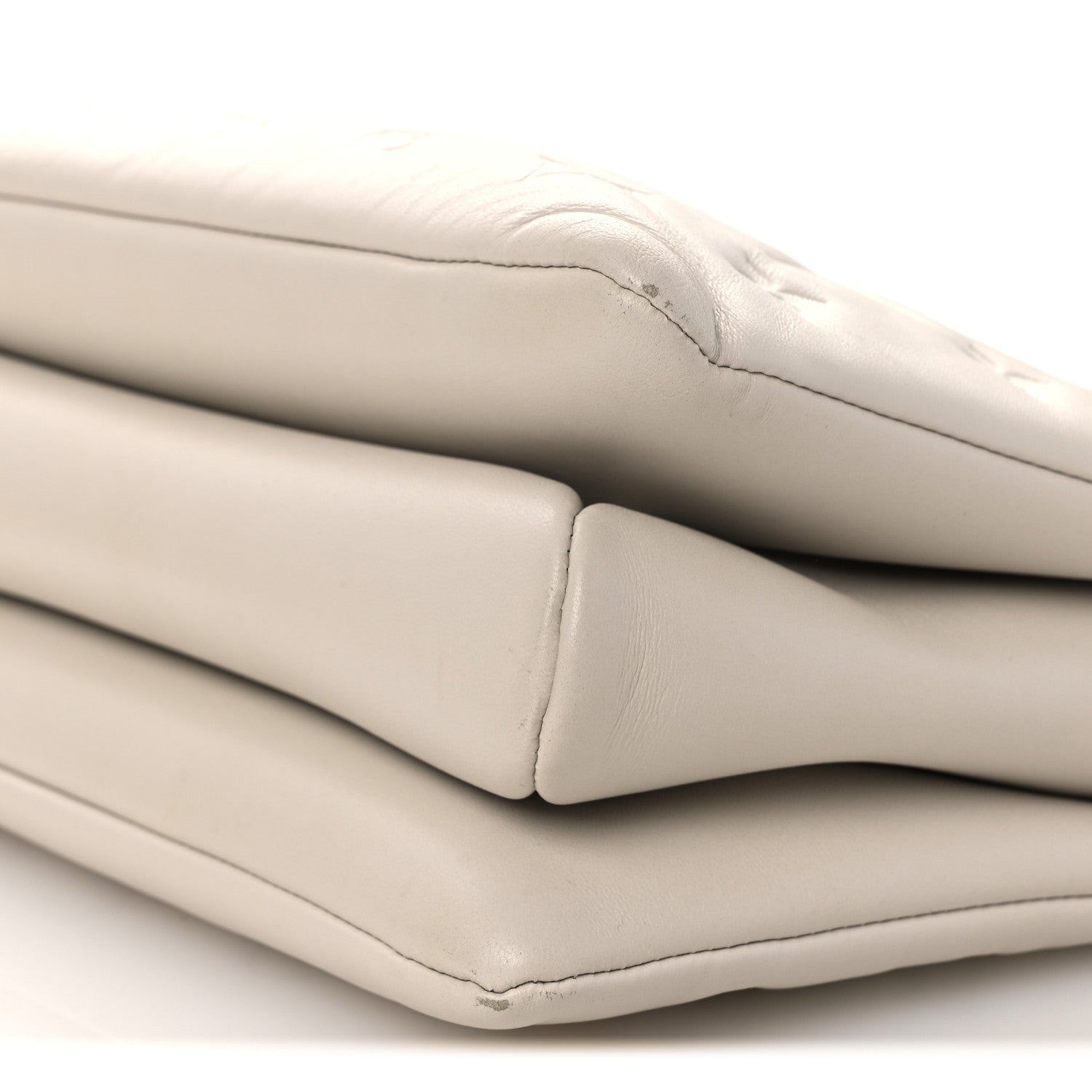 Lambskin Embossed Monogram Coussin PM Cream
