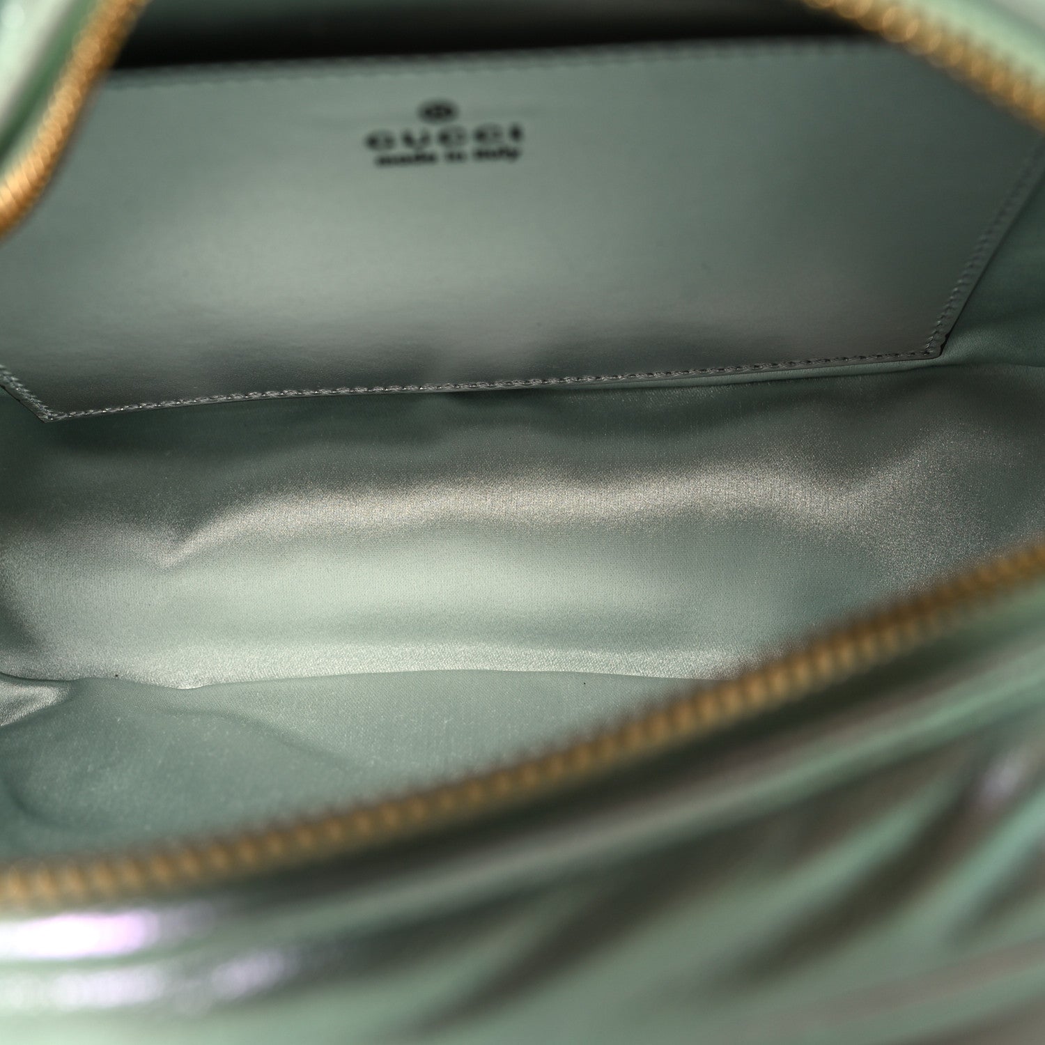 Iridescent Nappa Chevron Matelasse Small GG Marmont Chain Shoulder Bag Iridescent Salvy Green
