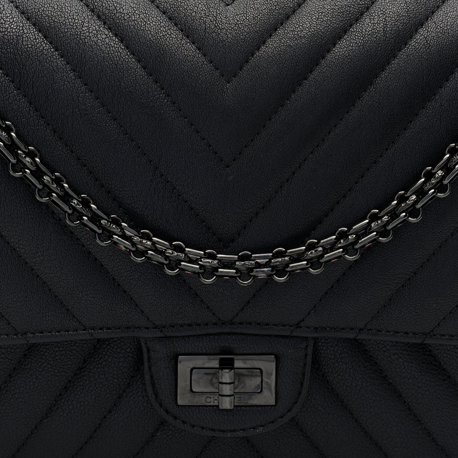 Sheepskin Chevron Quilted 2.55 Reissue 226 Flap So Black