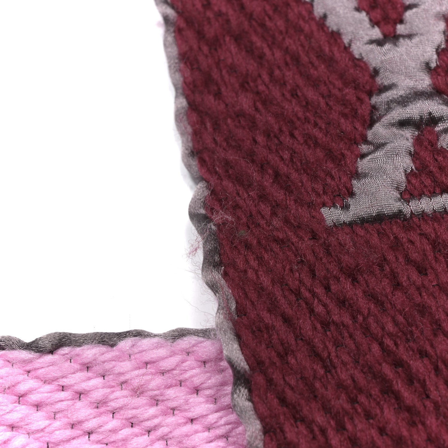 Wool Silk Logomania Scarf Wine