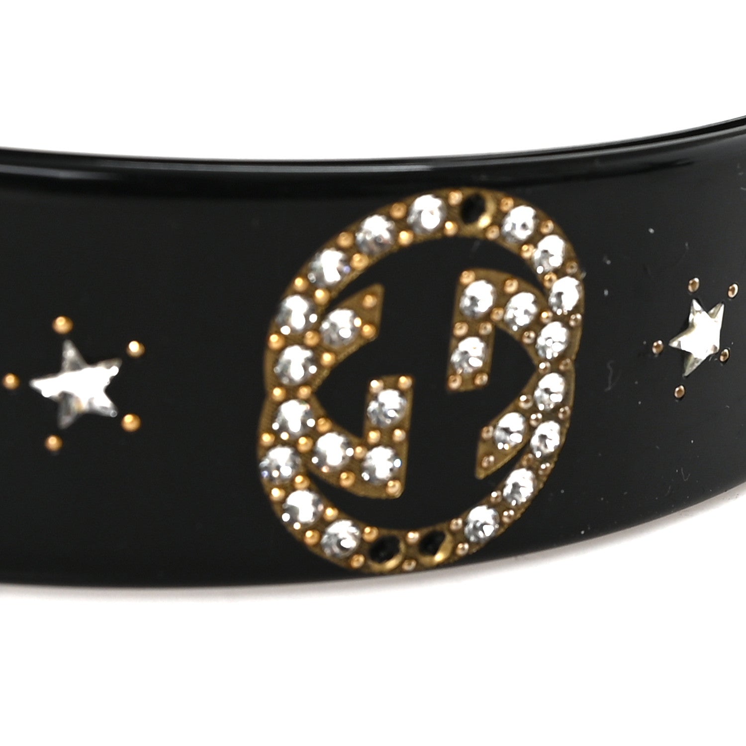 Resin Crystal Interlocking G Headband Black