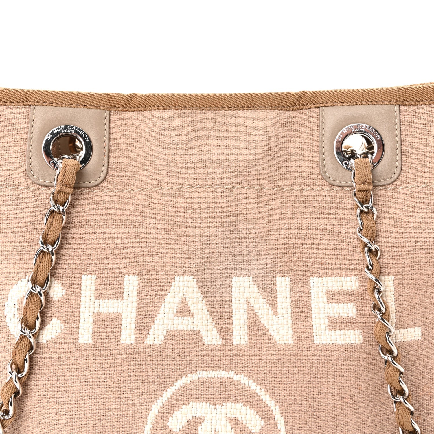 Mixed Fibers Small Deauville Tote Beige