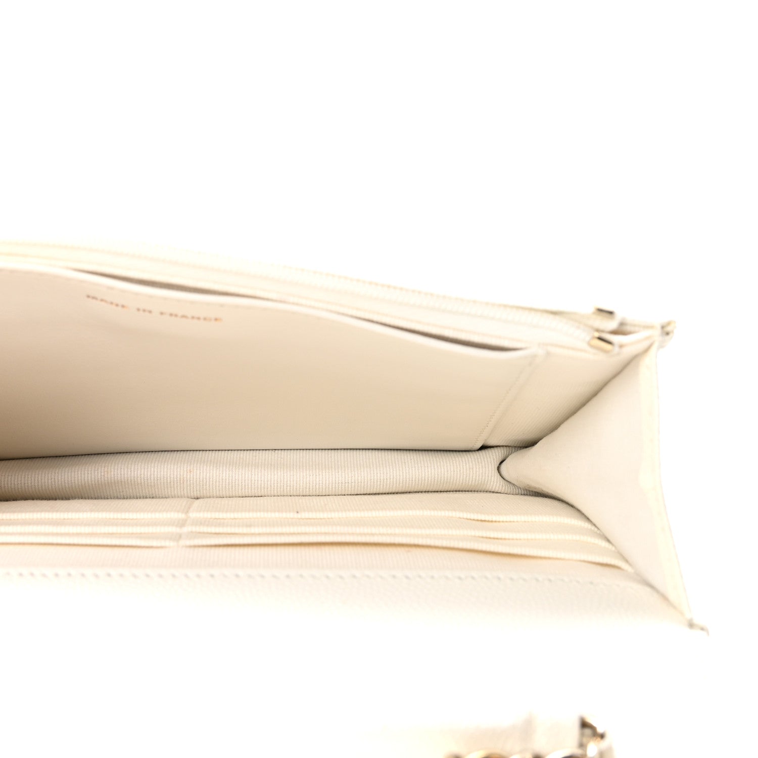 Caviar Quilted Wallet On Chain WOC White