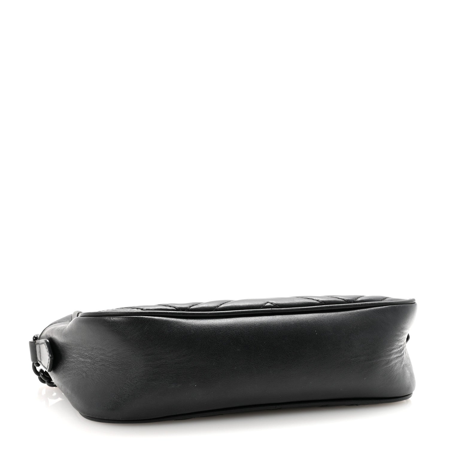 Calfskin Matelasse Monochrome Small GG Marmont Chain Shoulder Bag Black
