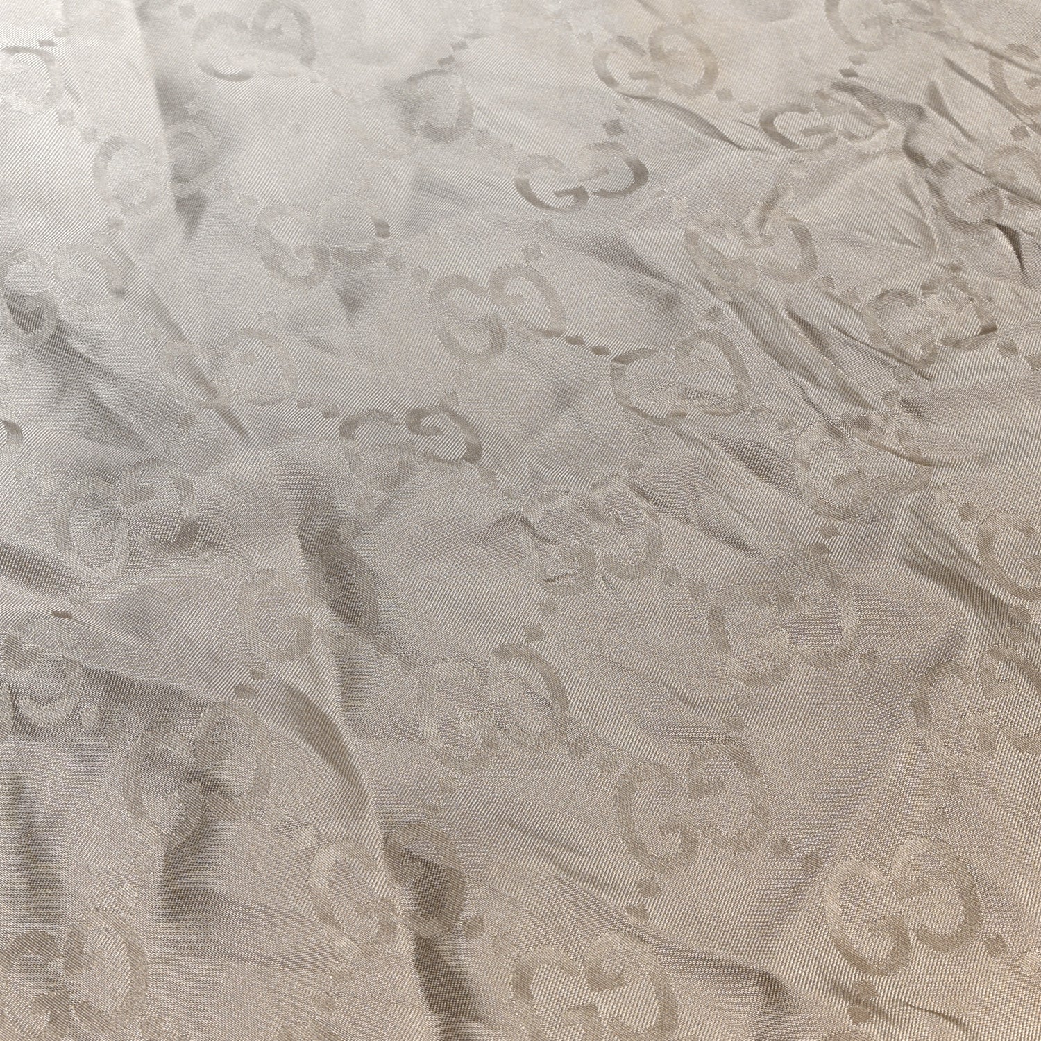 Silk GG Monogram Square Shawl Beige