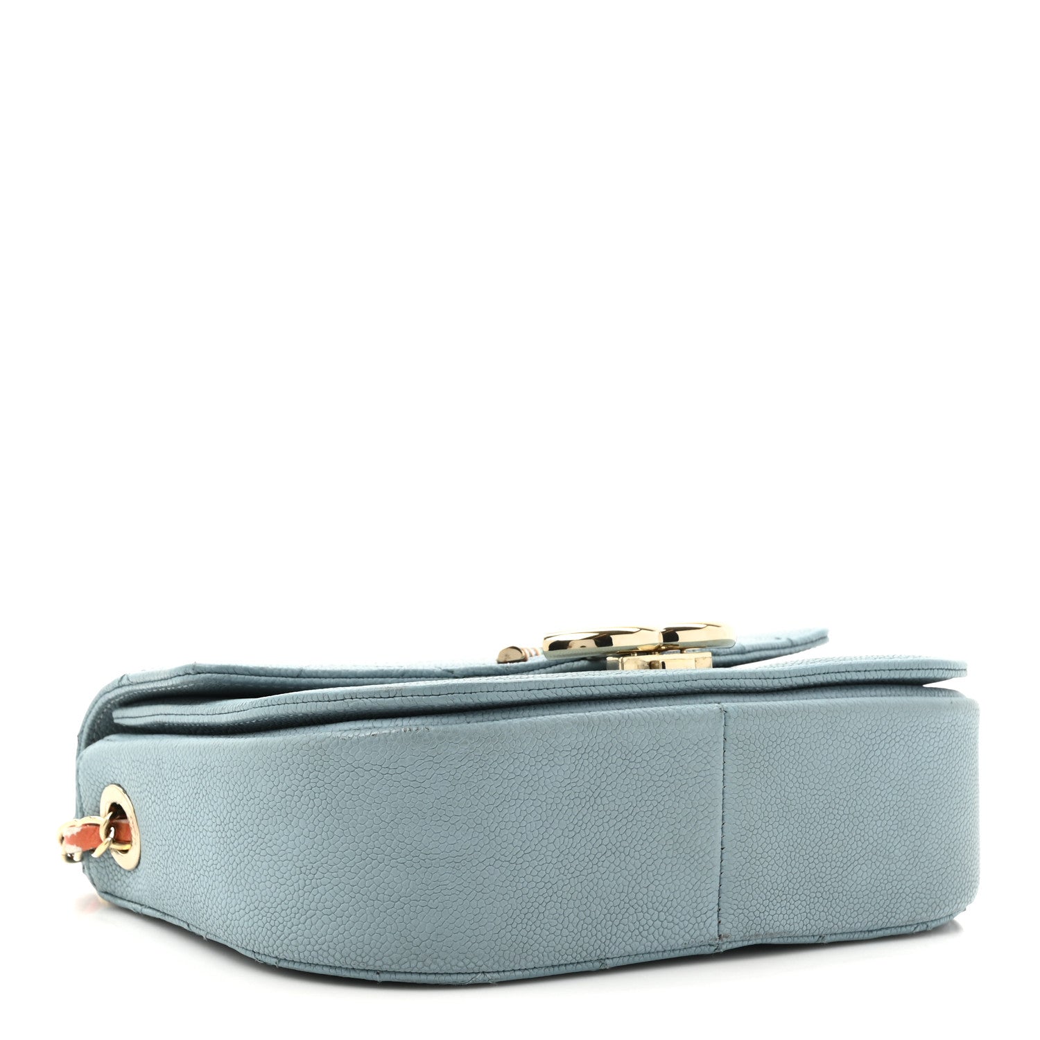 Grained Calfskin Quilted Small Cuba Top Handle Flap Blue