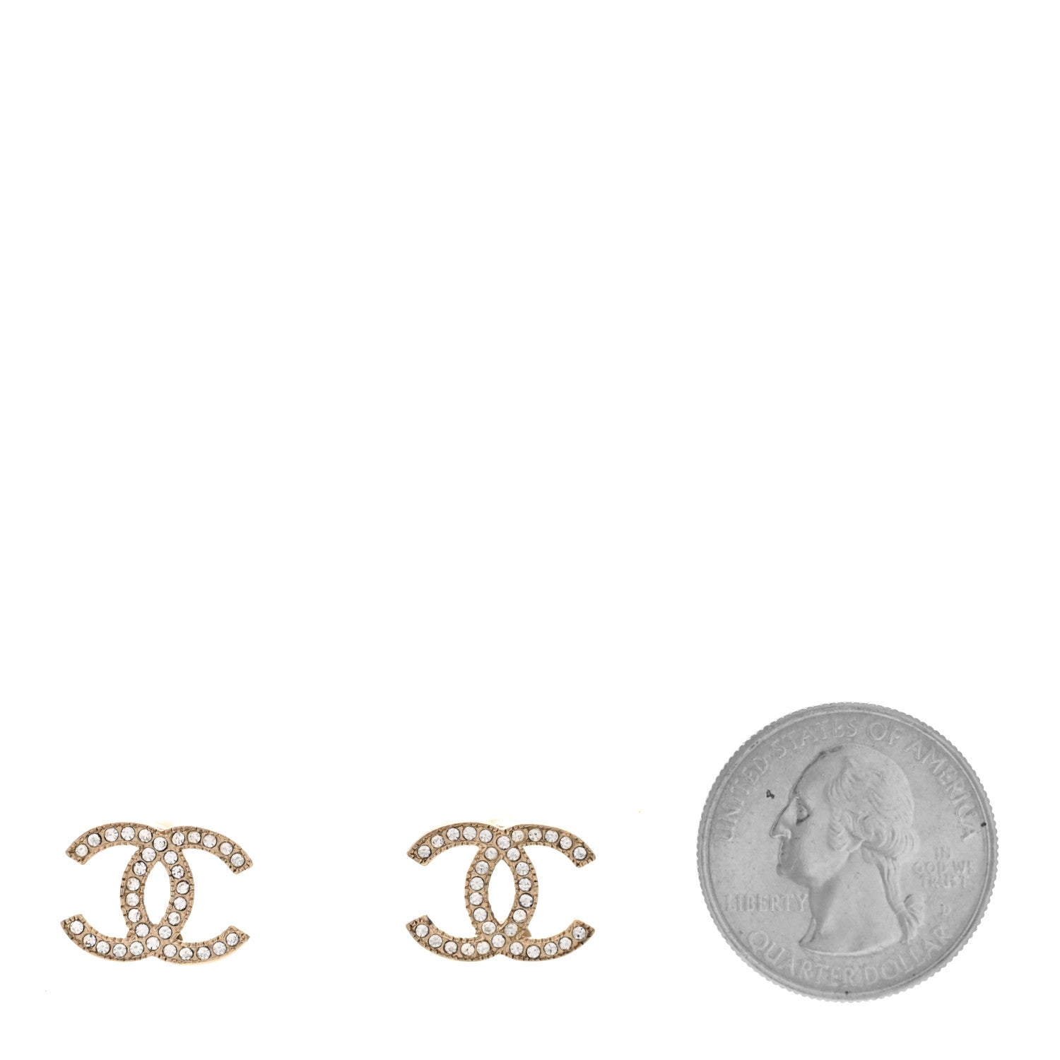 Crystal CC Earrings Gold