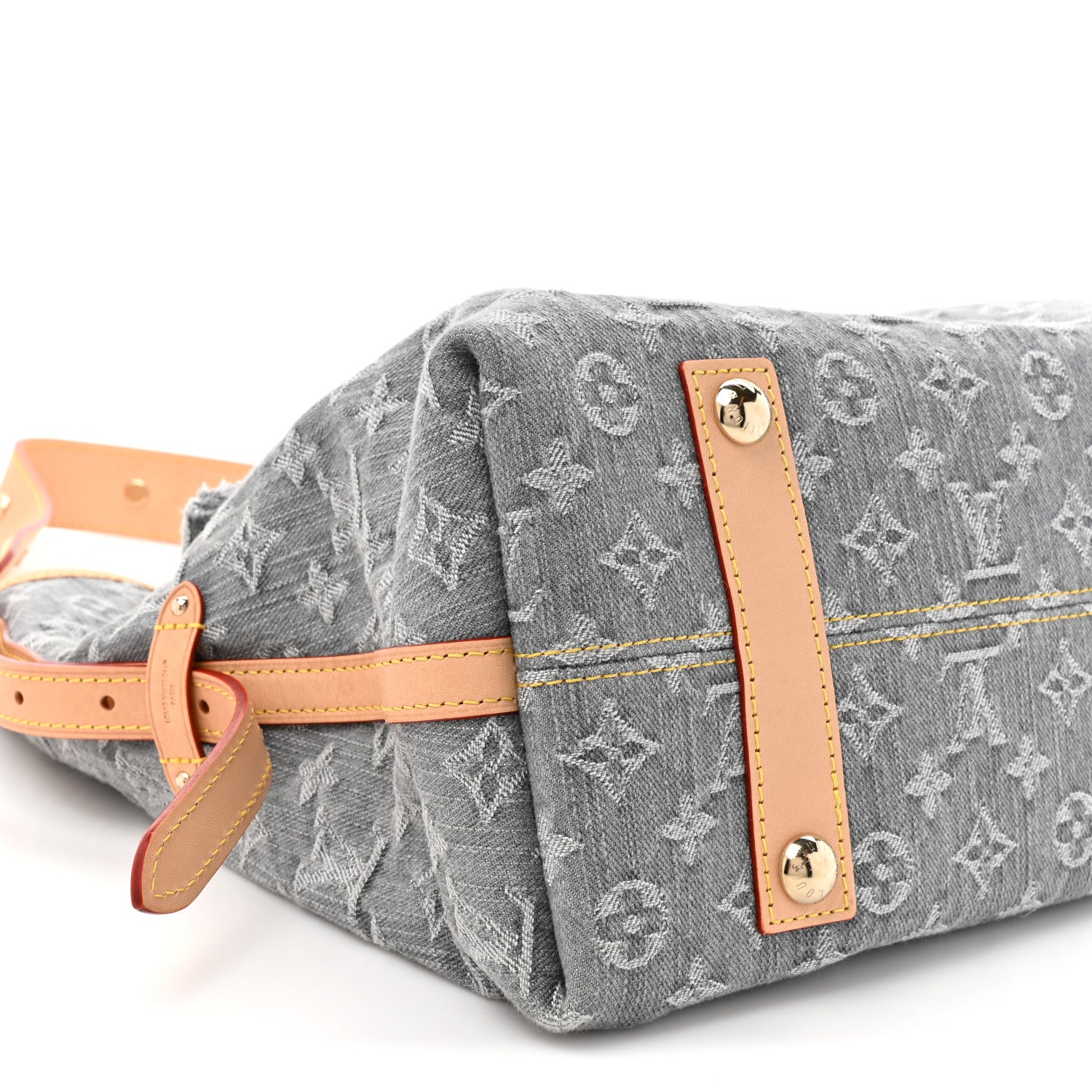 Monogram Denim CarryAll MM Washed Grey