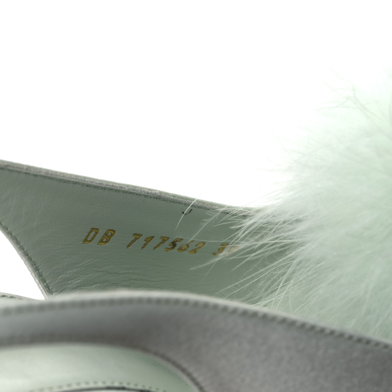 Crepe Satin Blanco Feathered Sandals 39 Slight Green