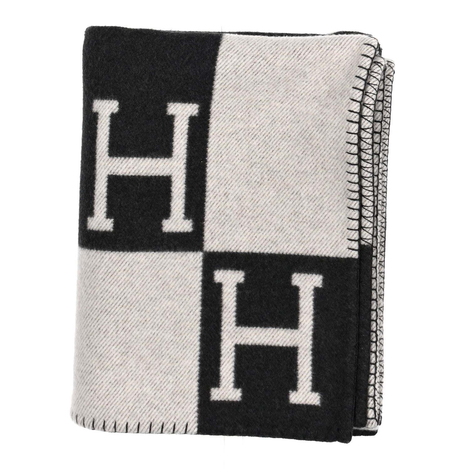 Wool Cashmere Avalon Blanket Ecru Gris Fonce