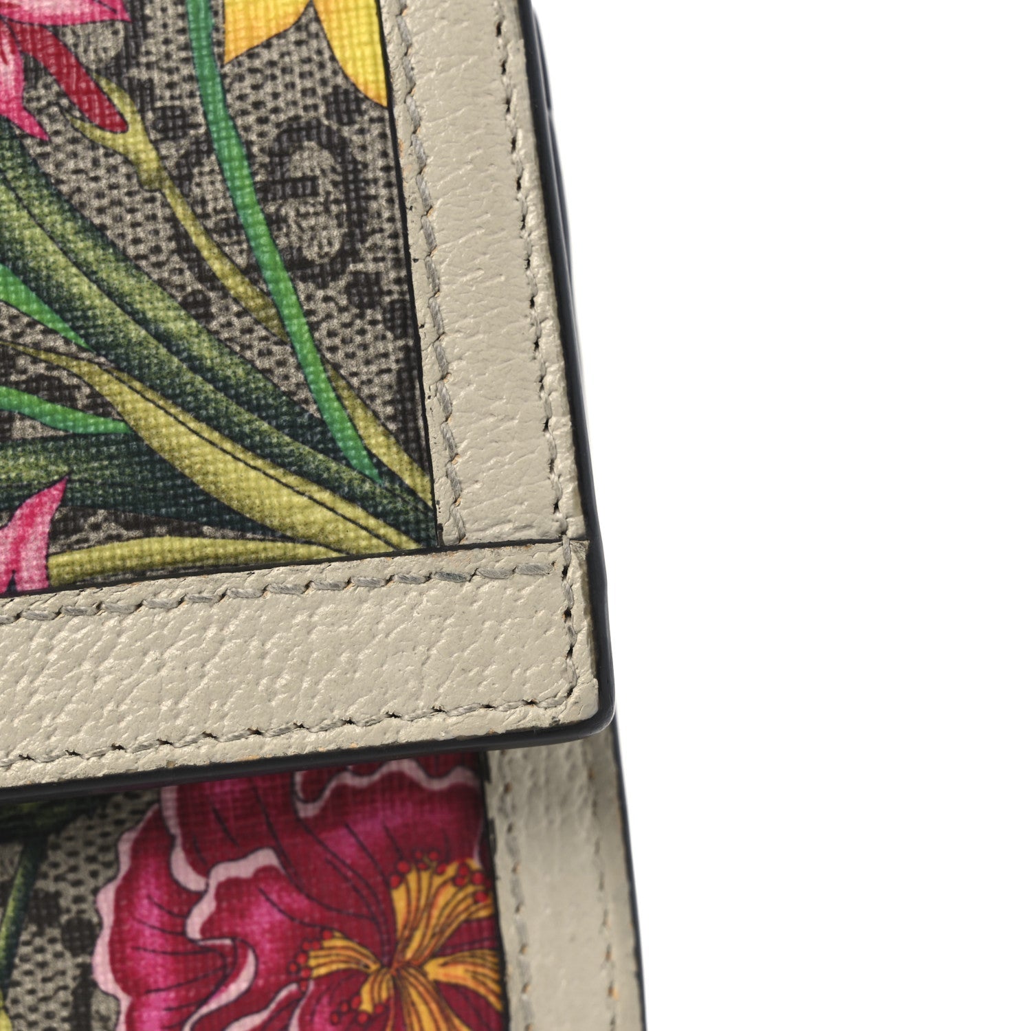 GG Supreme Monogram Flora Web Ophidia Continental Wallet White